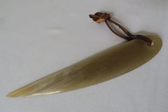 Abrecartas original de Carl Auböck de mediados de siglo de cuerno y cuero