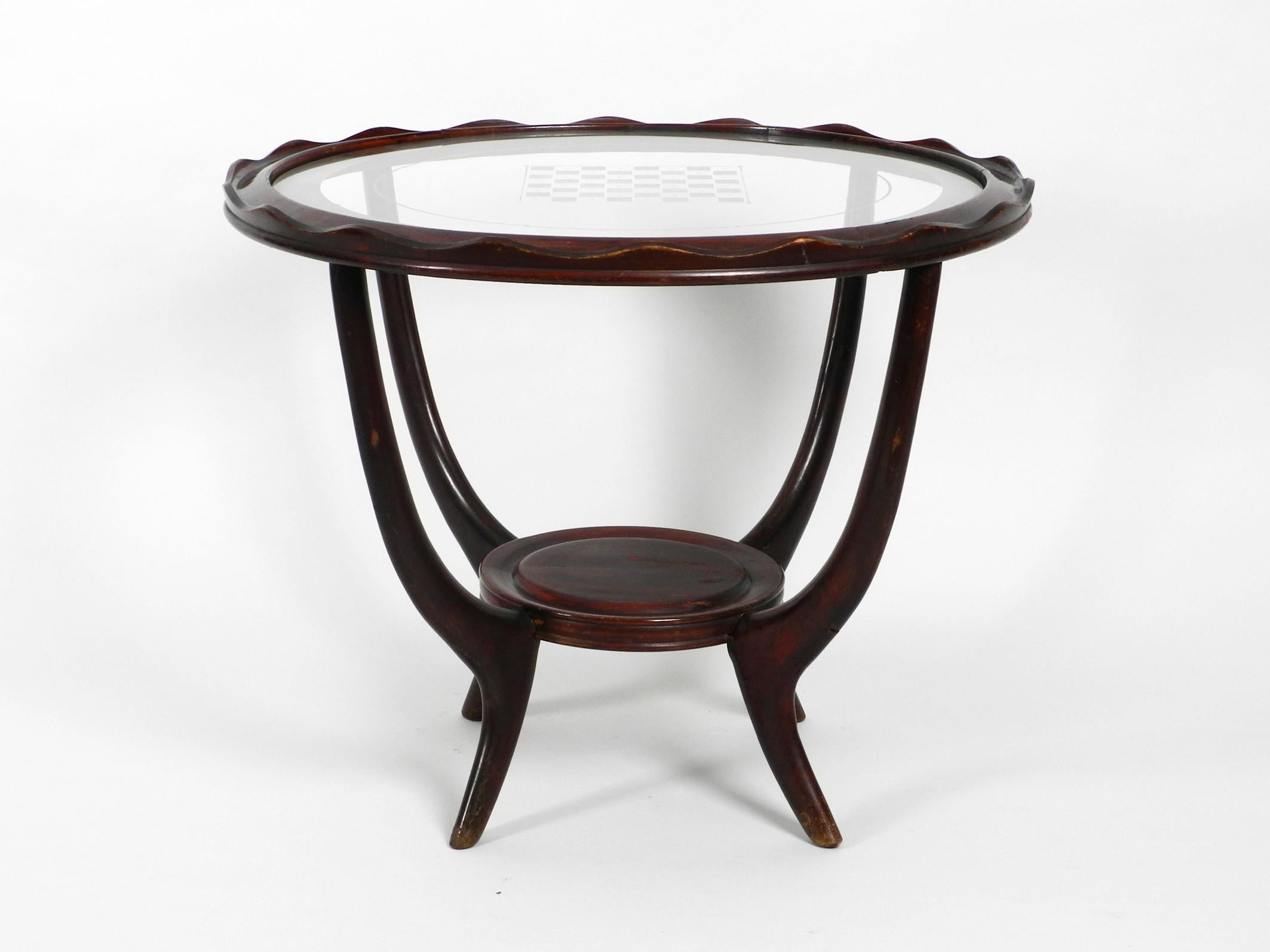 Original Midcentury Schach und Beistelltisch aus Holz und Glas aus Italien (Moderne der Mitte des Jahrhunderts) im Angebot