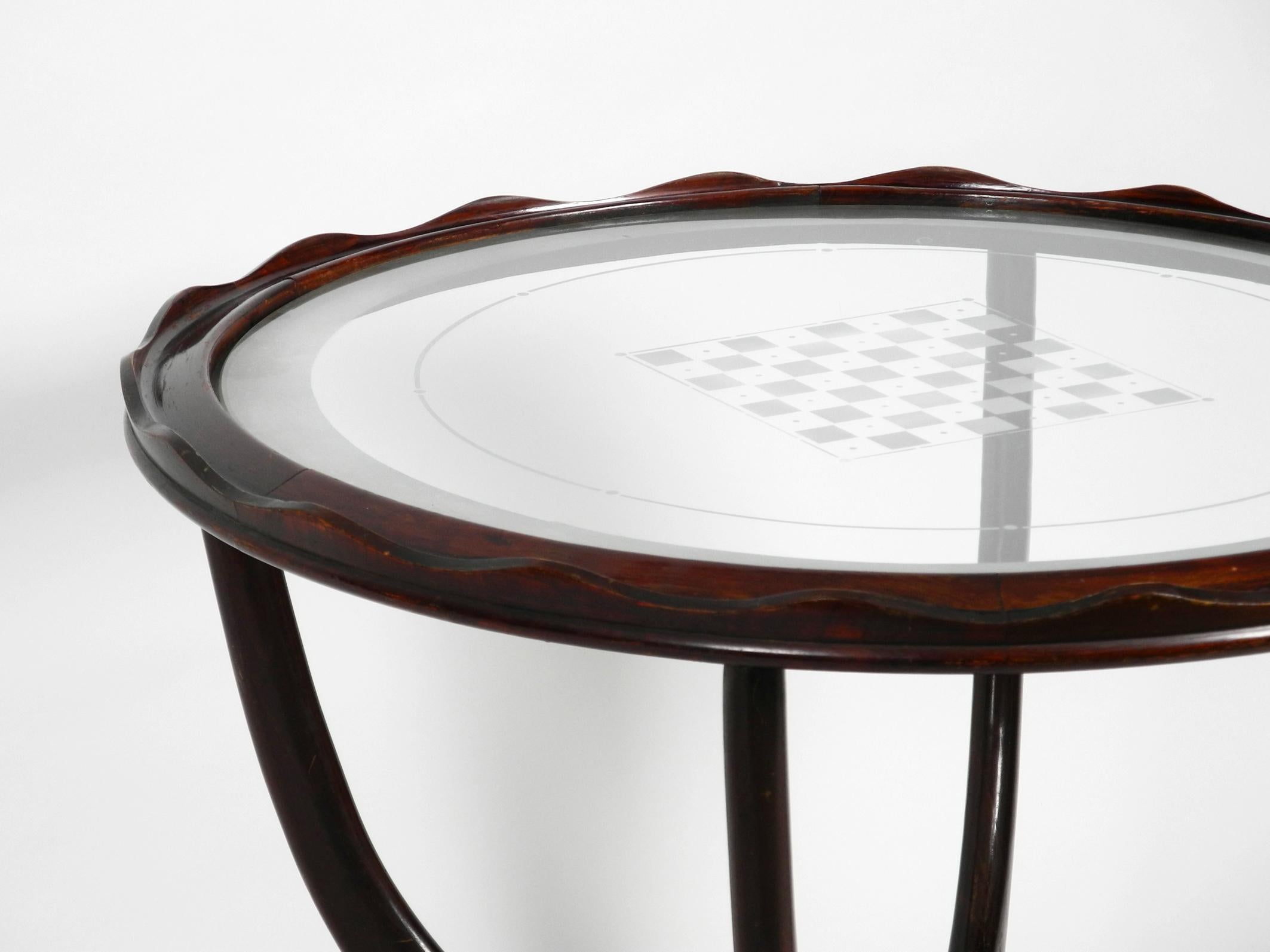 Original Midcentury Schach und Beistelltisch aus Holz und Glas aus Italien im Zustand „Gut“ im Angebot in München, DE