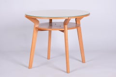 Table basse originale du milieu du siècle, signée Jitona Soběslav, Oak et verre, République tchèque, années 1950