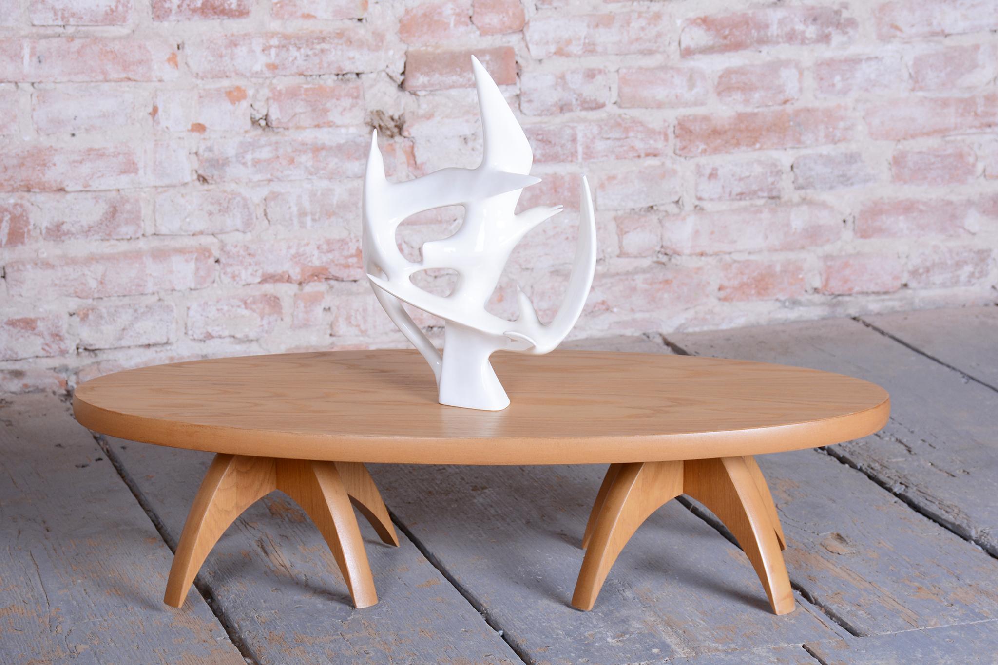Original Mid Century Couchtisch, Eiche, Tschechien, 1950er Jahre im Angebot 5