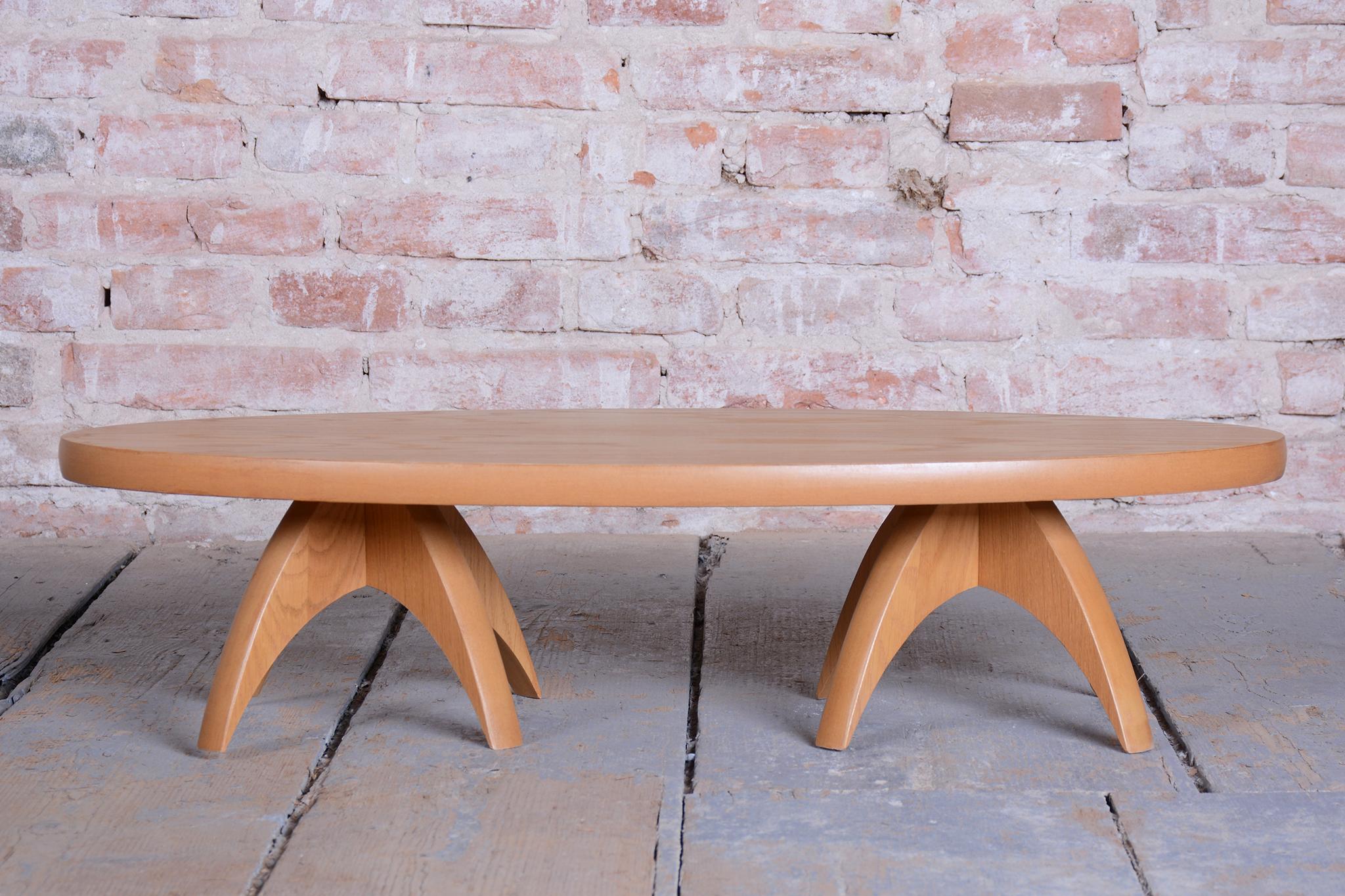 Original Mid Century Couchtisch, Eiche, Tschechien, 1950er Jahre (Moderne der Mitte des Jahrhunderts) im Angebot