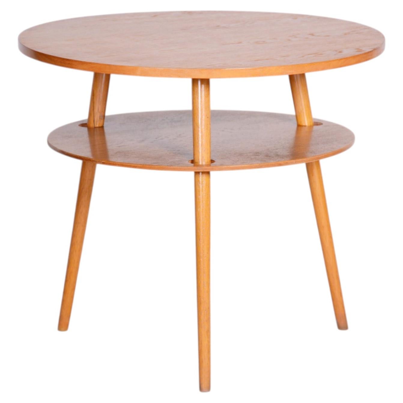 Original Mid-Century Coffee Table, Oak, Well Preserved, Czech, 1950s For Sale