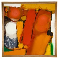 Original Mid Century Colorful Abstract Watercolor Painting by Ray Frost Fleming