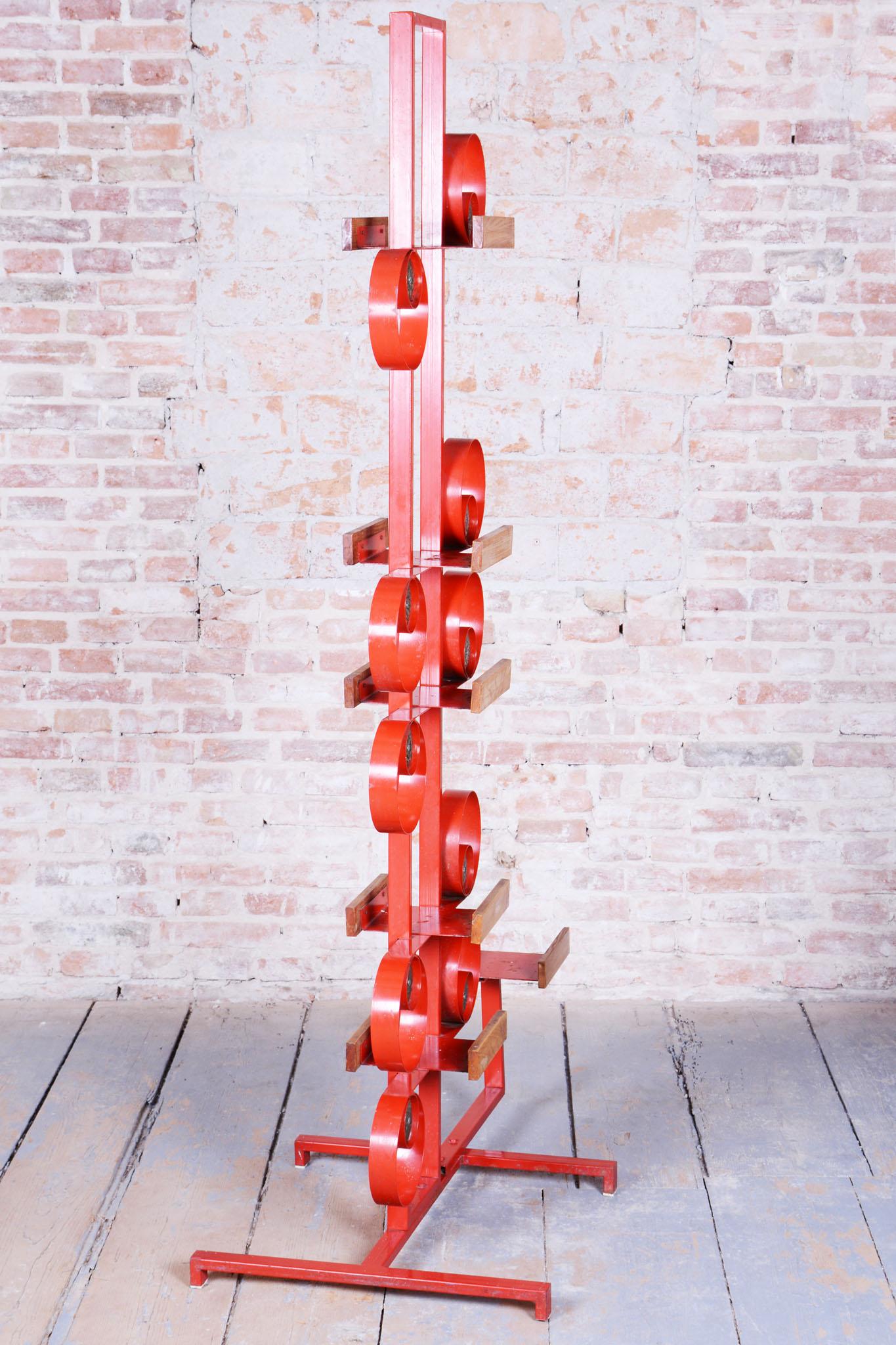 Mid-20th Century Original Mid-Century Decorative Wall, Brass, Paint, Lacquer, Czech, 1950s For Sale