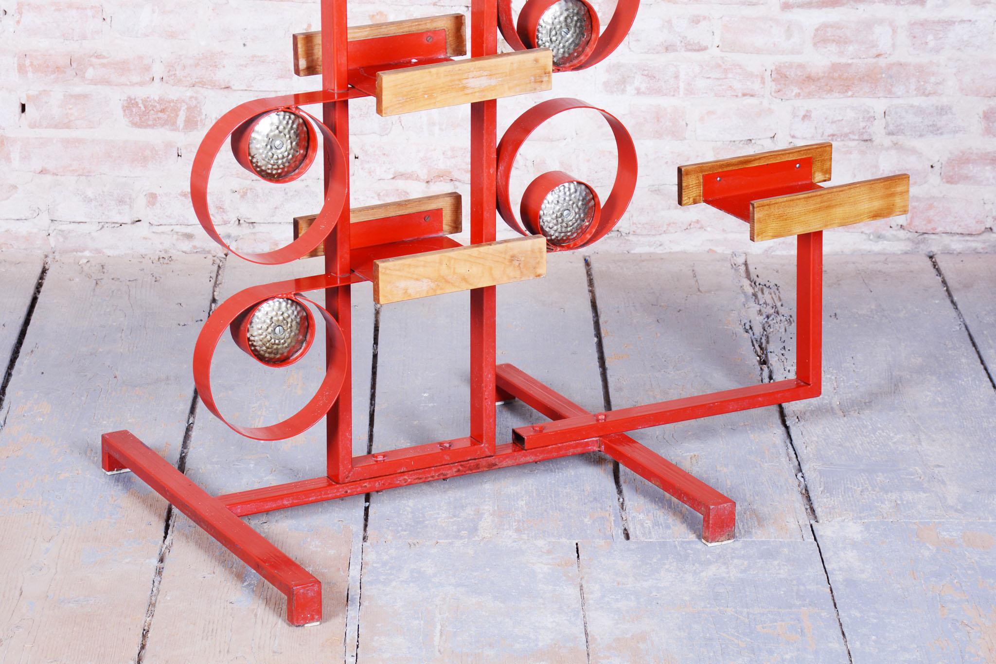 Original Mid-Century Decorative Wall, Brass, Paint, Lacquer, Czech, 1950s For Sale 1
