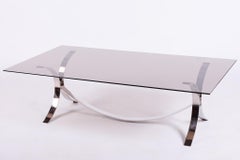 Original Mesa DInig de mediados de siglo, de O. Borsani, Cromo, Cristal, Italia, Años 60