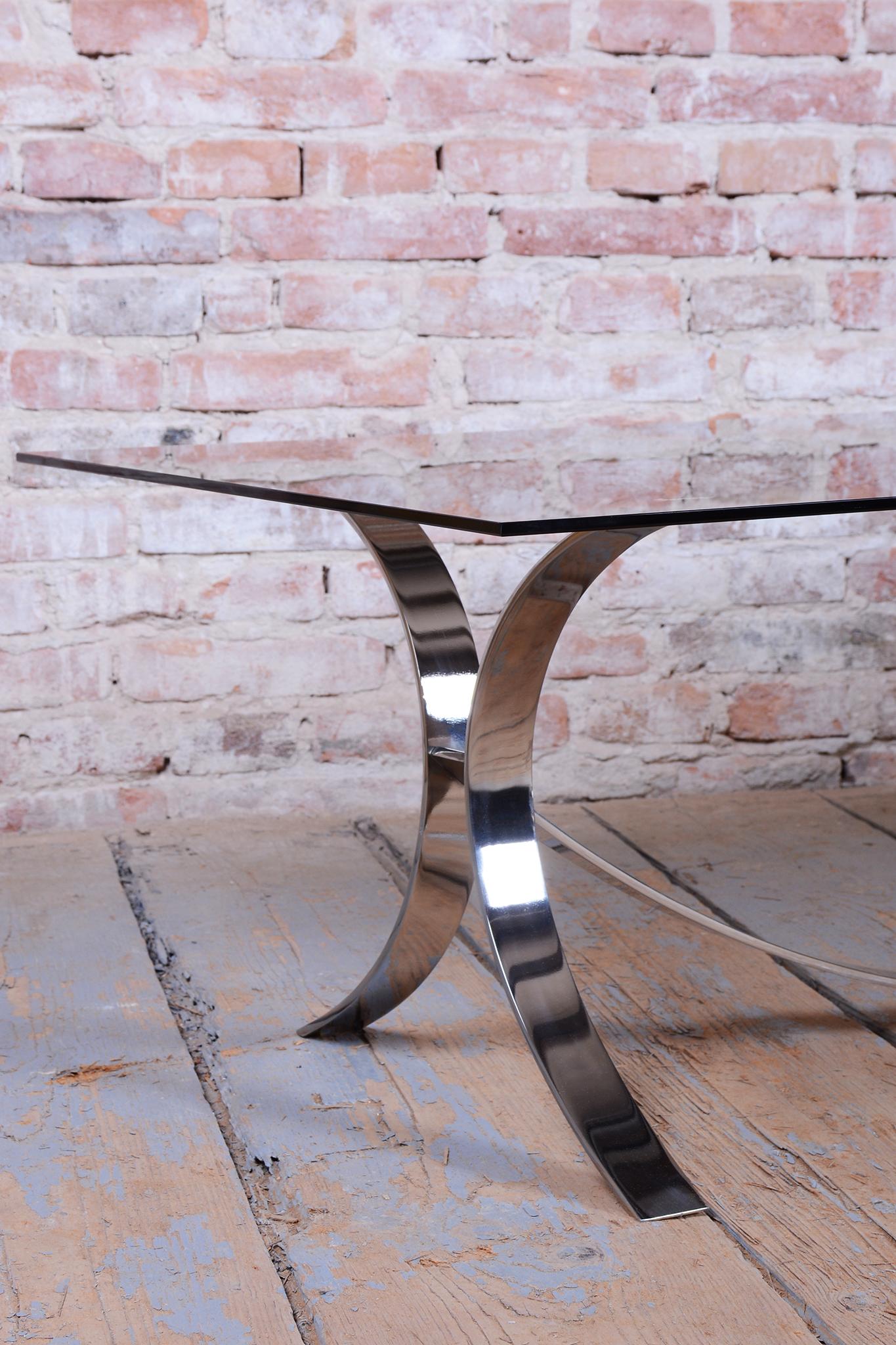 italien Original Mid-Century DInig Table, by O. Borsani, Chrome, Glass, Italy, 1960s en vente