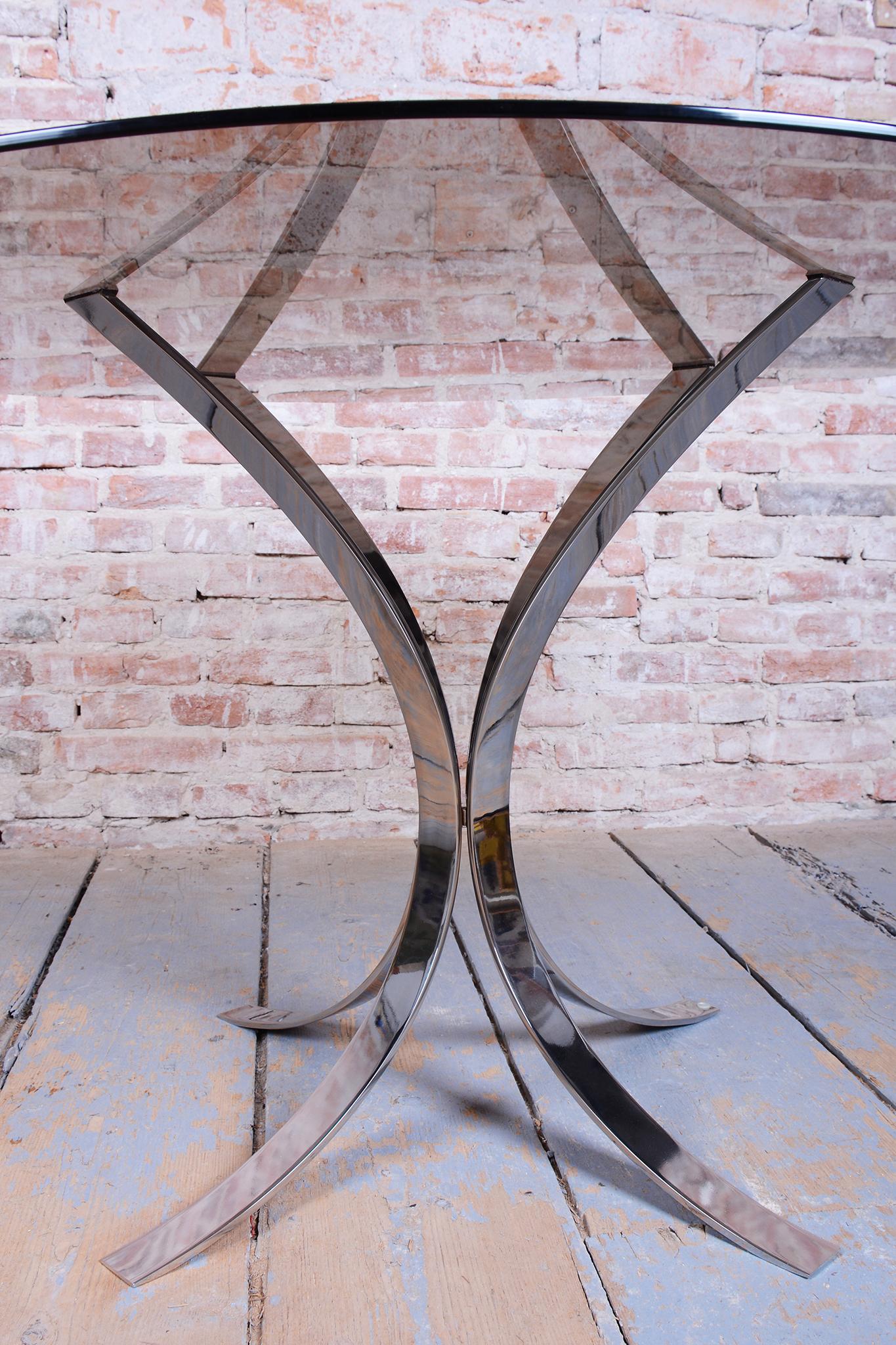 Mid-20th Century Original Mid-Century DInig Table, by O. Borsani, Chrome, Glass, Italy, 1960s For Sale
