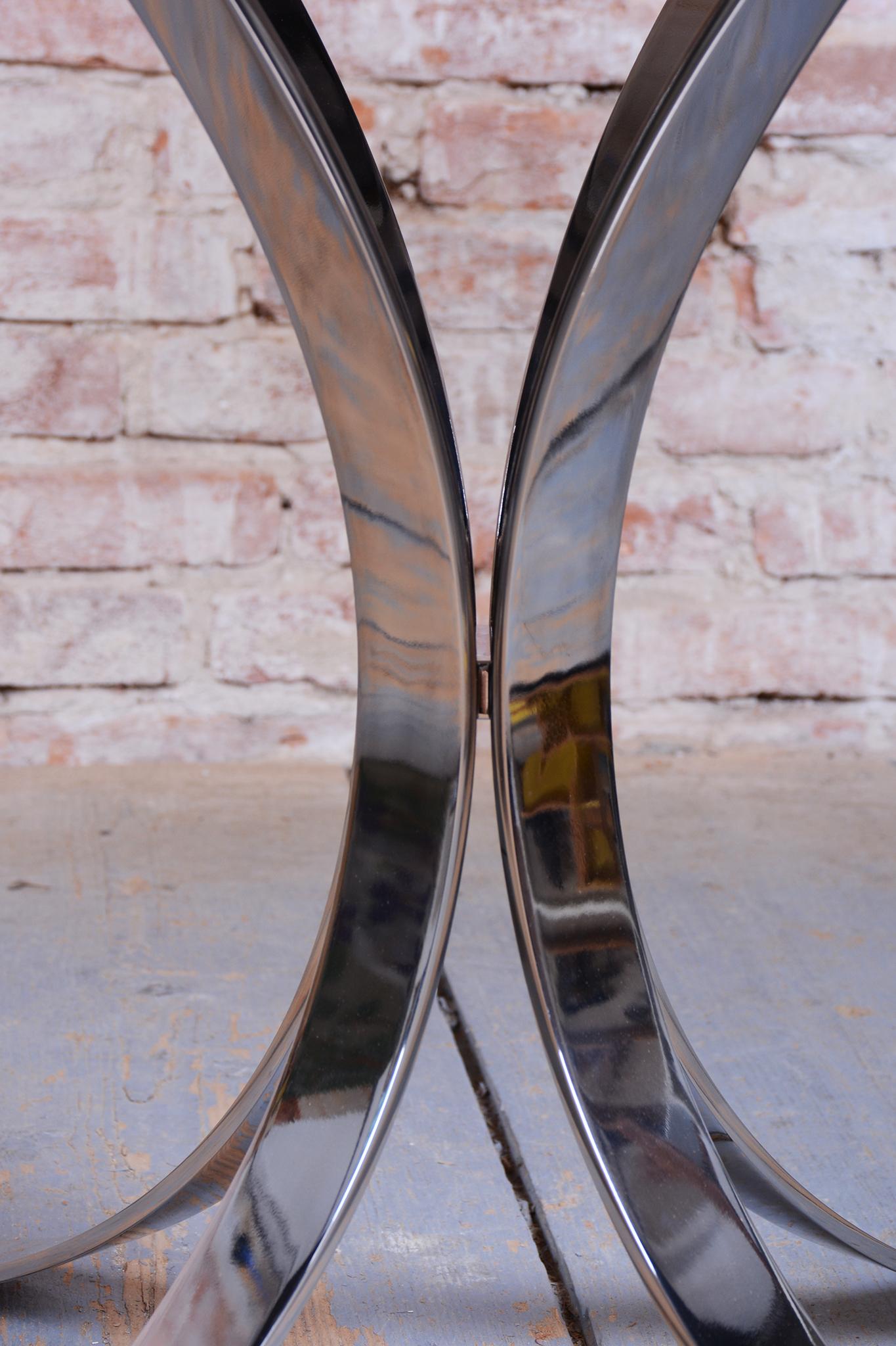 Steel Original Mid-Century DInig Table, by O. Borsani, Chrome, Glass, Italy, 1960s For Sale