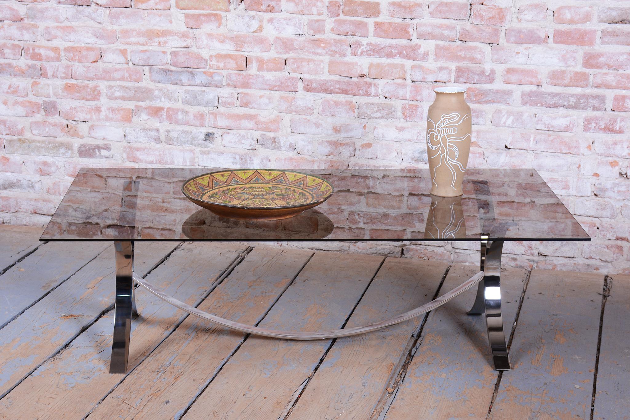 Acier Original Mid-Century DInig Table, by O. Borsani, Chrome, Glass, Italy, 1960s en vente