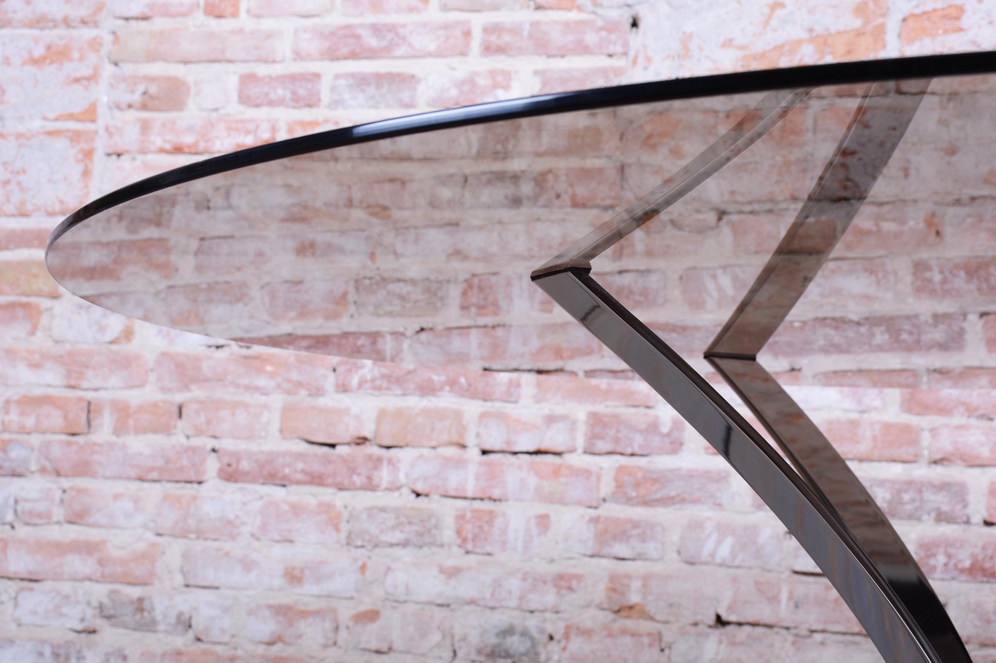 Original Mid-Century DInig Table, by O. Borsani, Chrome, Glass, Italy, 1960s For Sale 1