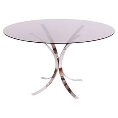 Original Mid-Century DInig Table, by O. Borsani, Chrome, Glass, Italy, 1960s