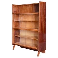Original Mid-Century Display Cabinet, by Nový Domov, Mahogany, Czech, 1950s