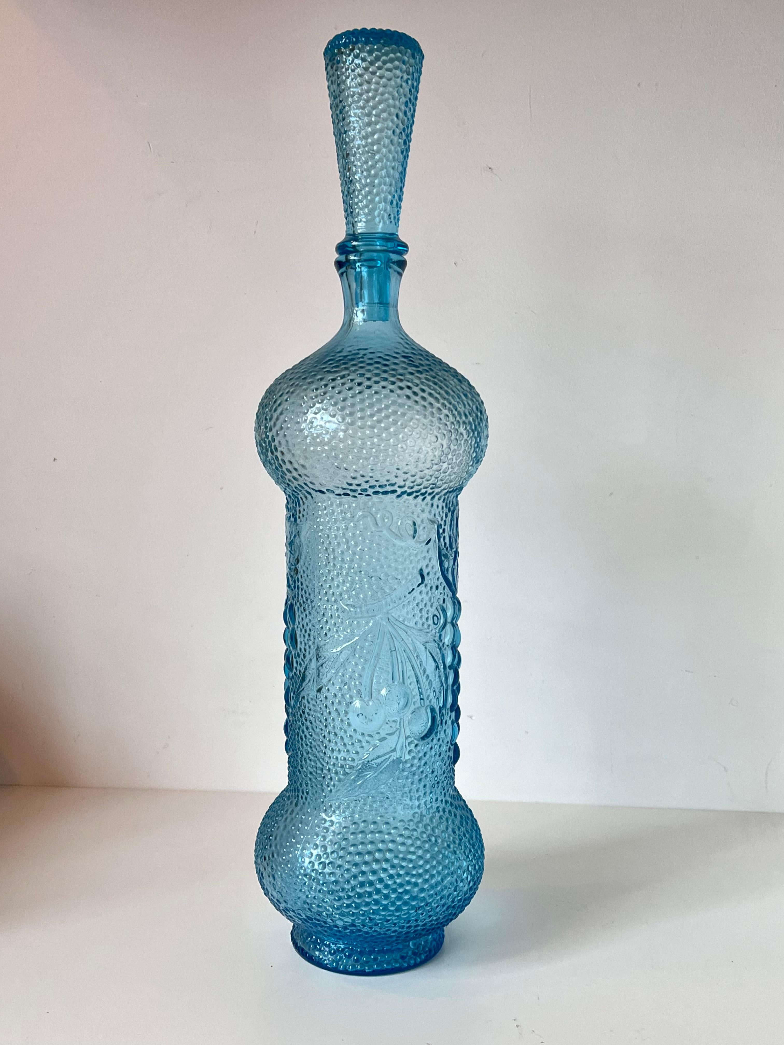 Original Mid-Century Empoli Glass Genie Decanter with Stopper For Sale 3
