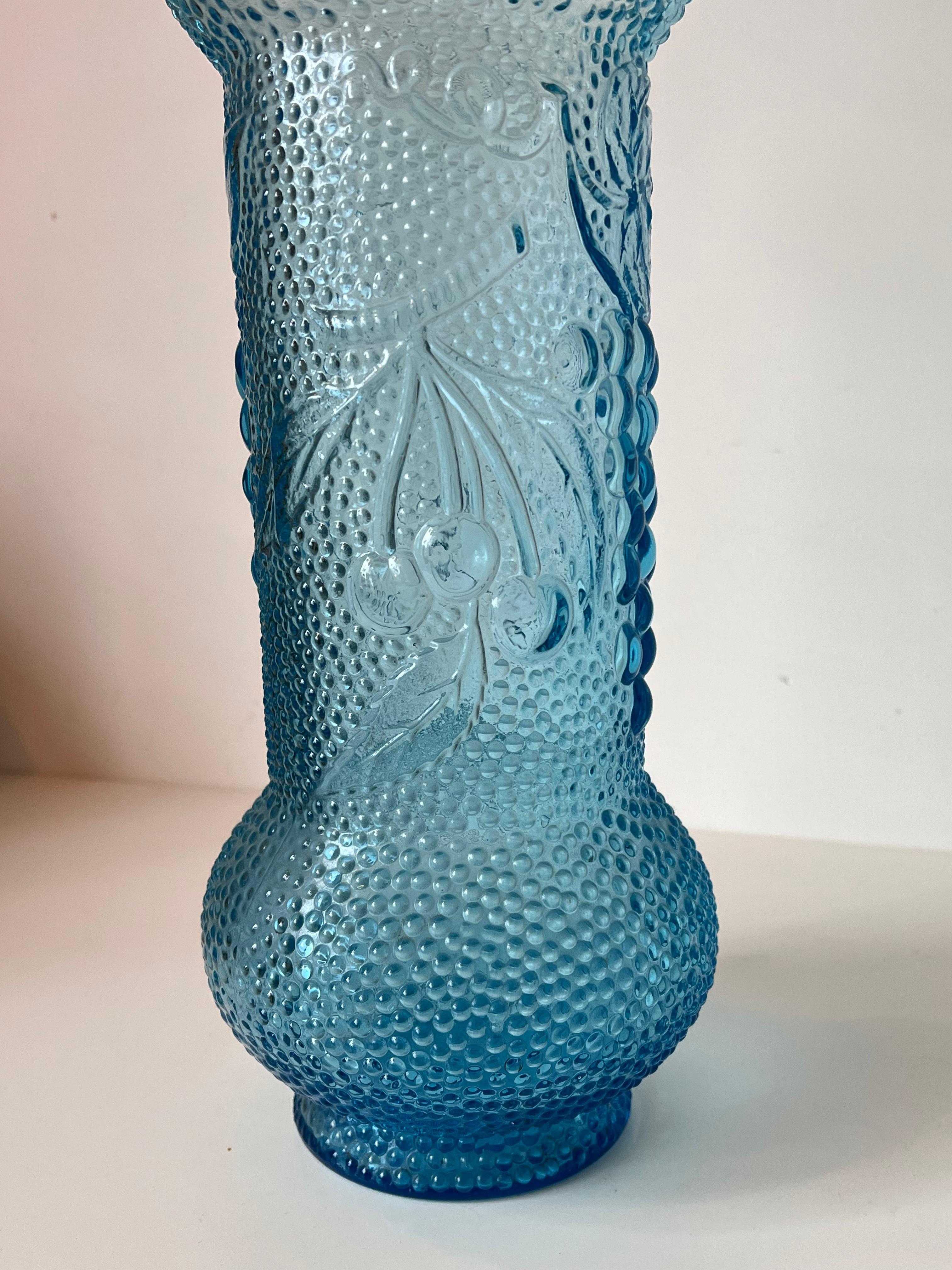 Italian Original Mid-Century Empoli Glass Genie Decanter with Stopper For Sale