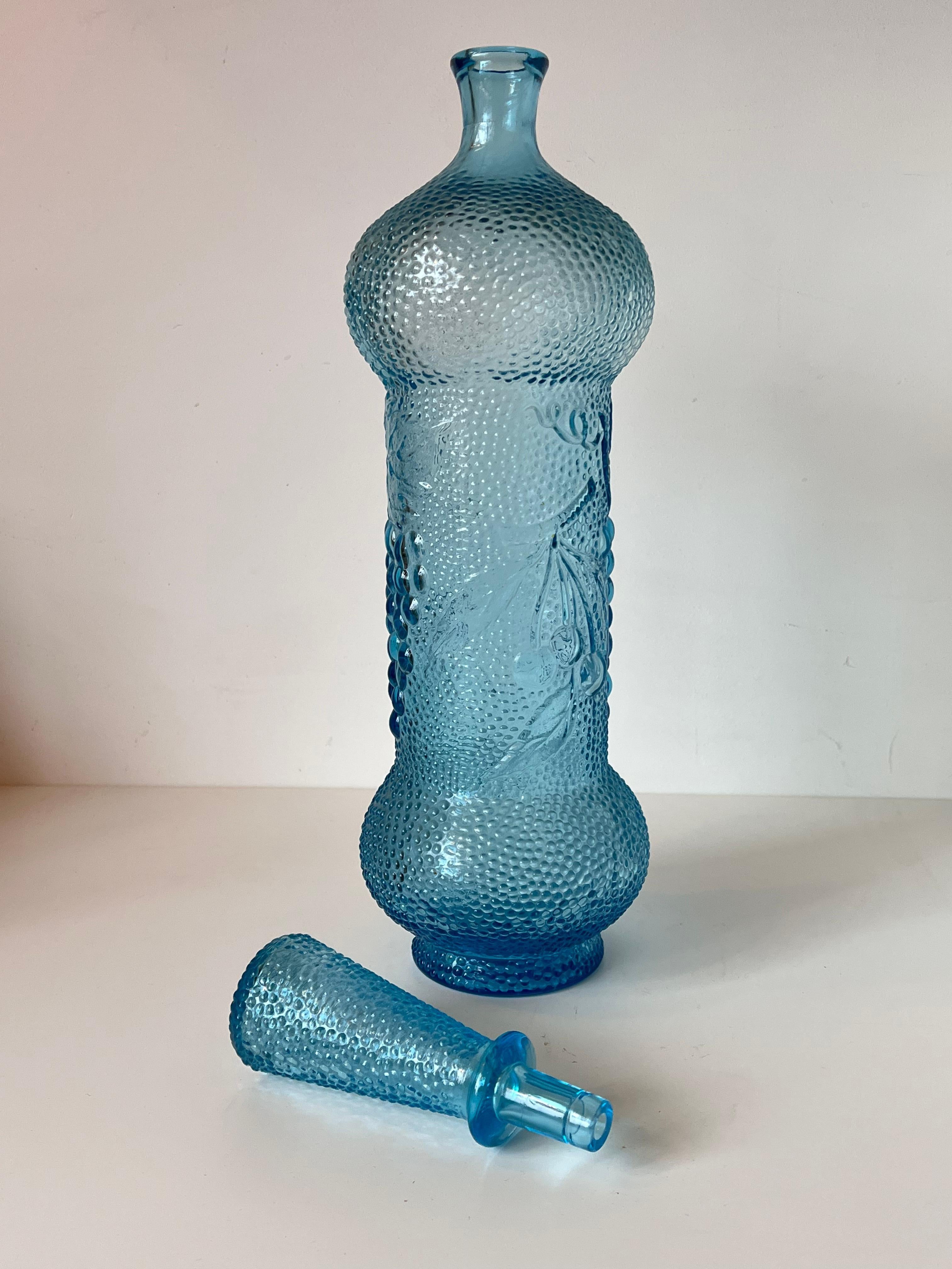 Mid-20th Century Original Mid-Century Empoli Glass Genie Decanter with Stopper For Sale