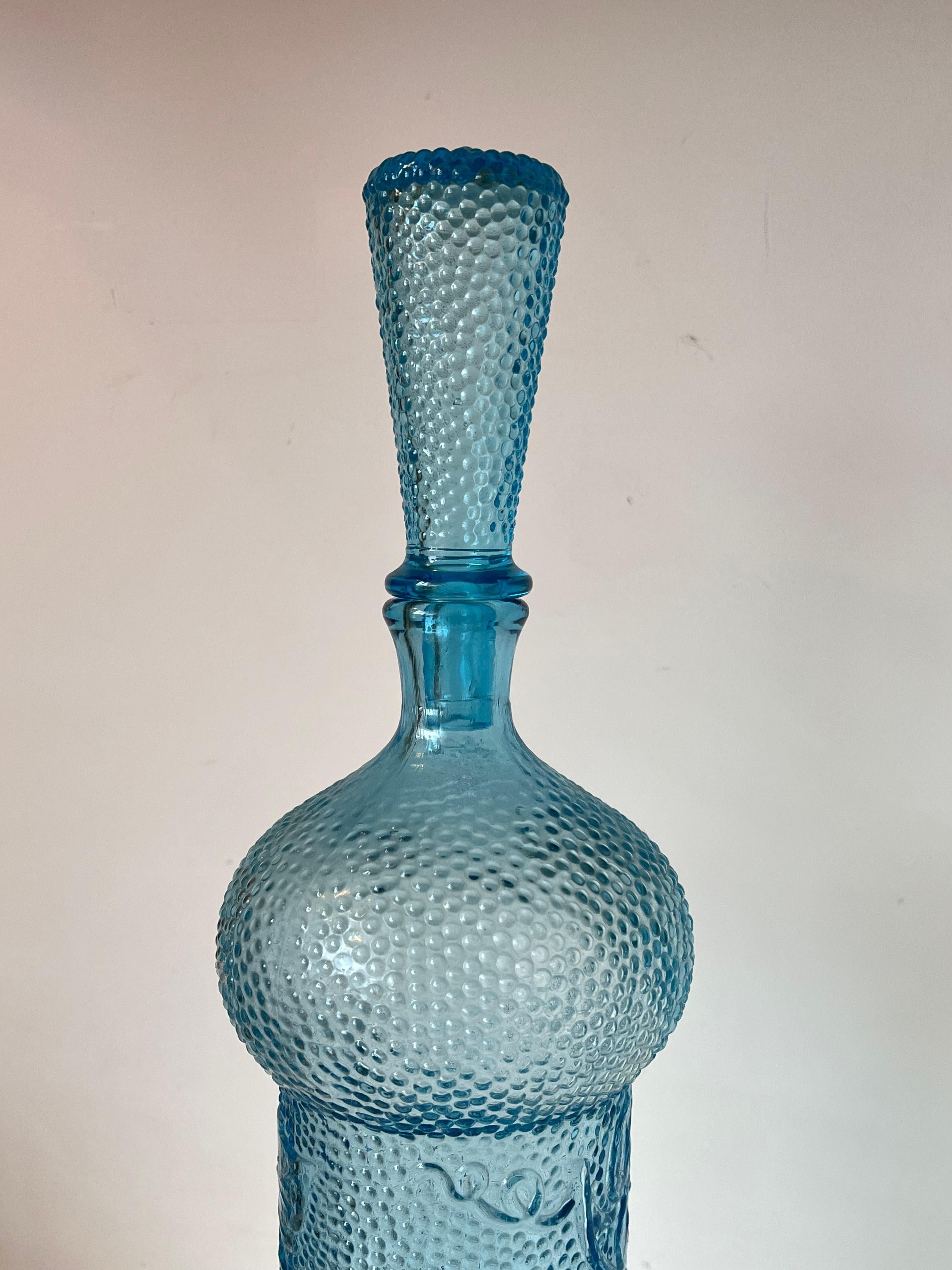 Original Mid-Century Empoli Glass Genie Decanter with Stopper For Sale 1