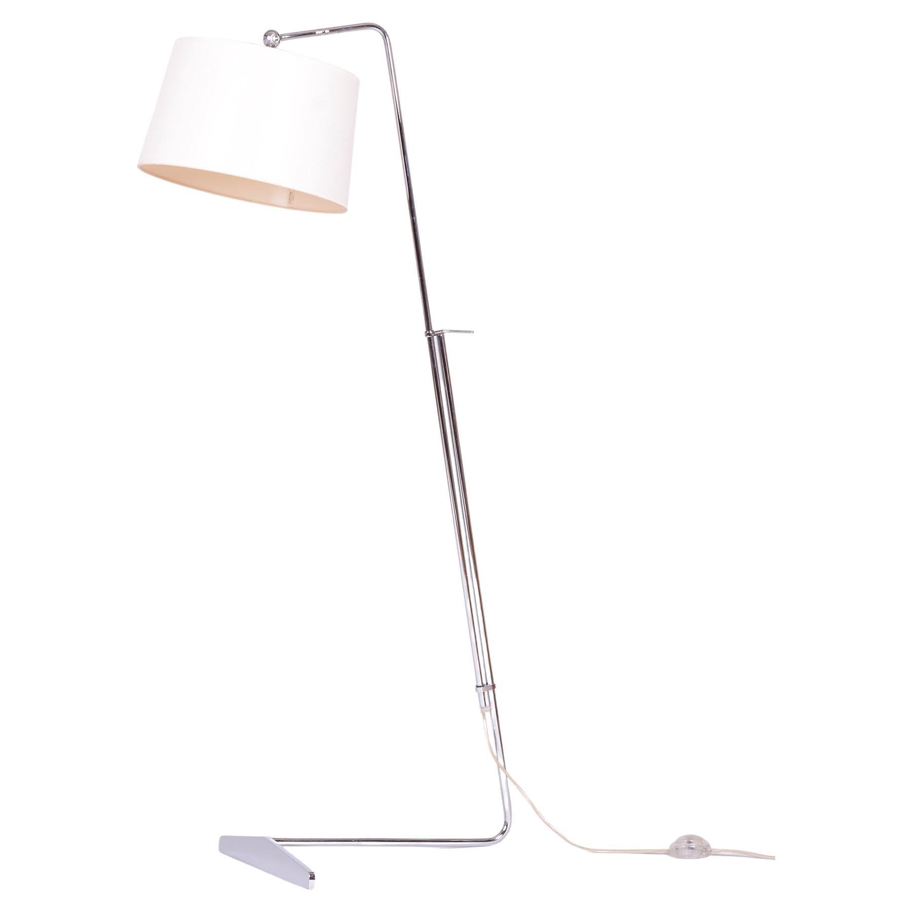 Original Mid-Century Floor Lamp, by G. Teixido, Chrome, Coton, Italy, 1990s