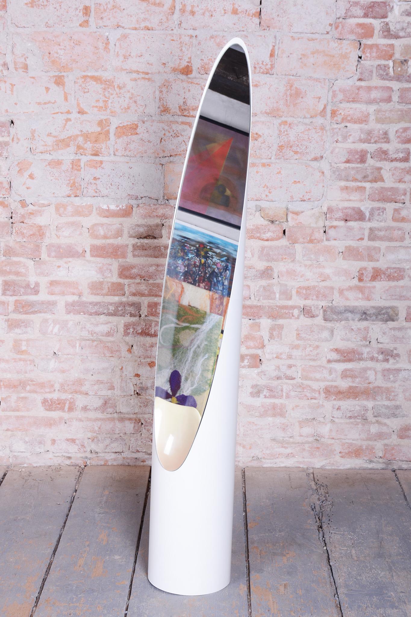 Mid-Century Modern Original Mid-Century Floor Mirror, by Roger Lecal, Plastic, France, 1970s For Sale