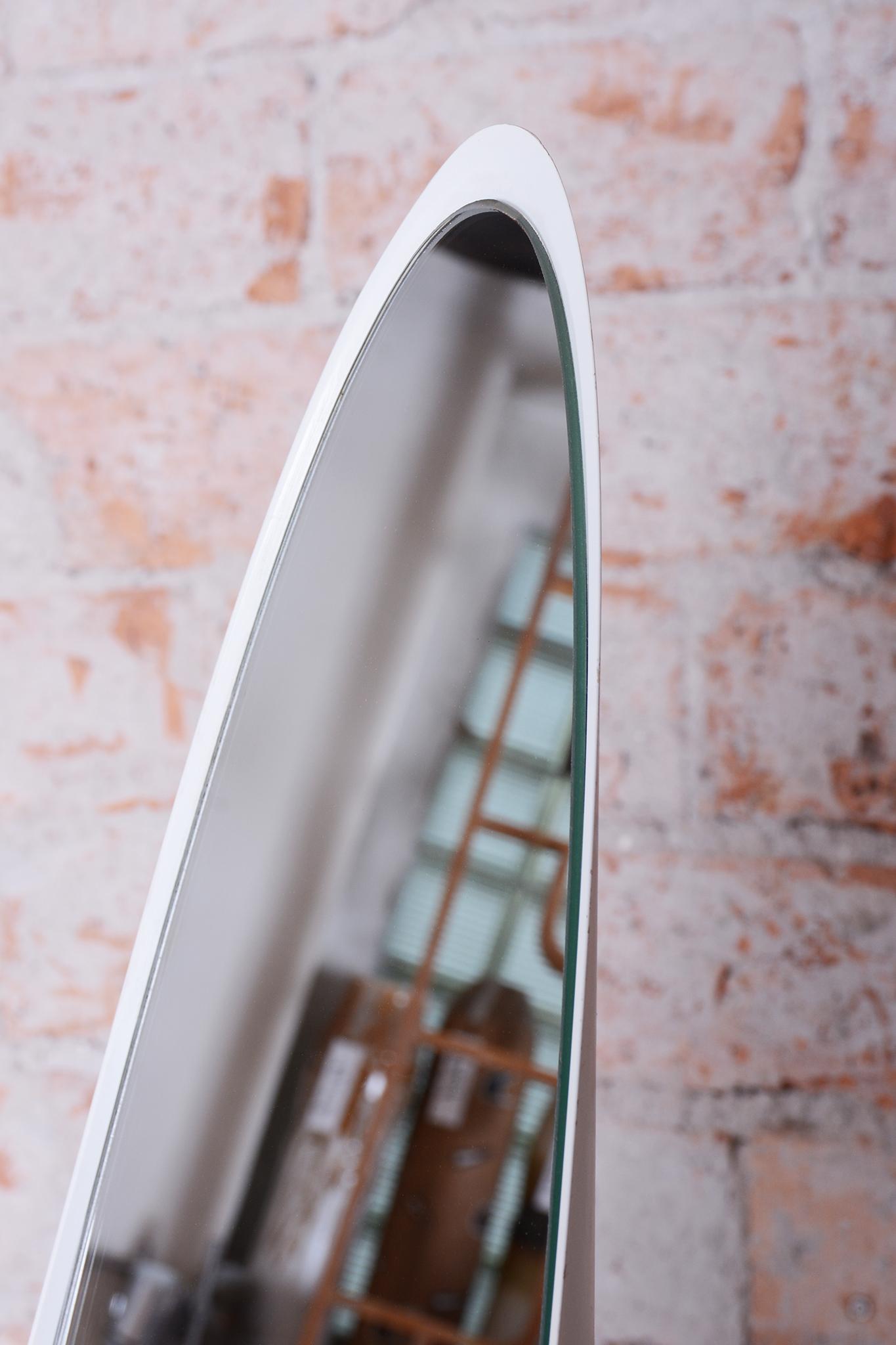 French Original Mid-Century Floor Mirror, by Roger Lecal, Plastic, France, 1970s For Sale