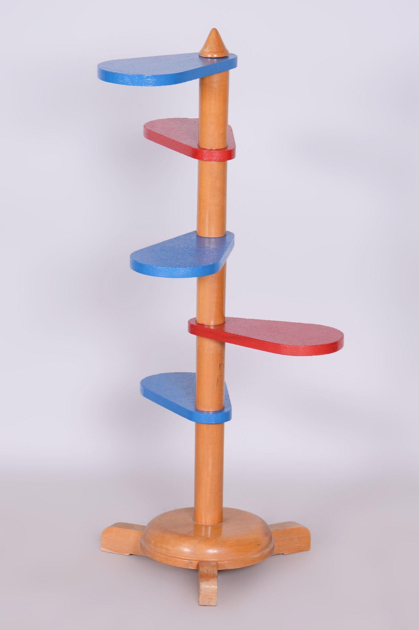 Original Mid-Century Flower Stand, Buche, Tschechien, 1950er Jahre (Holz) im Angebot