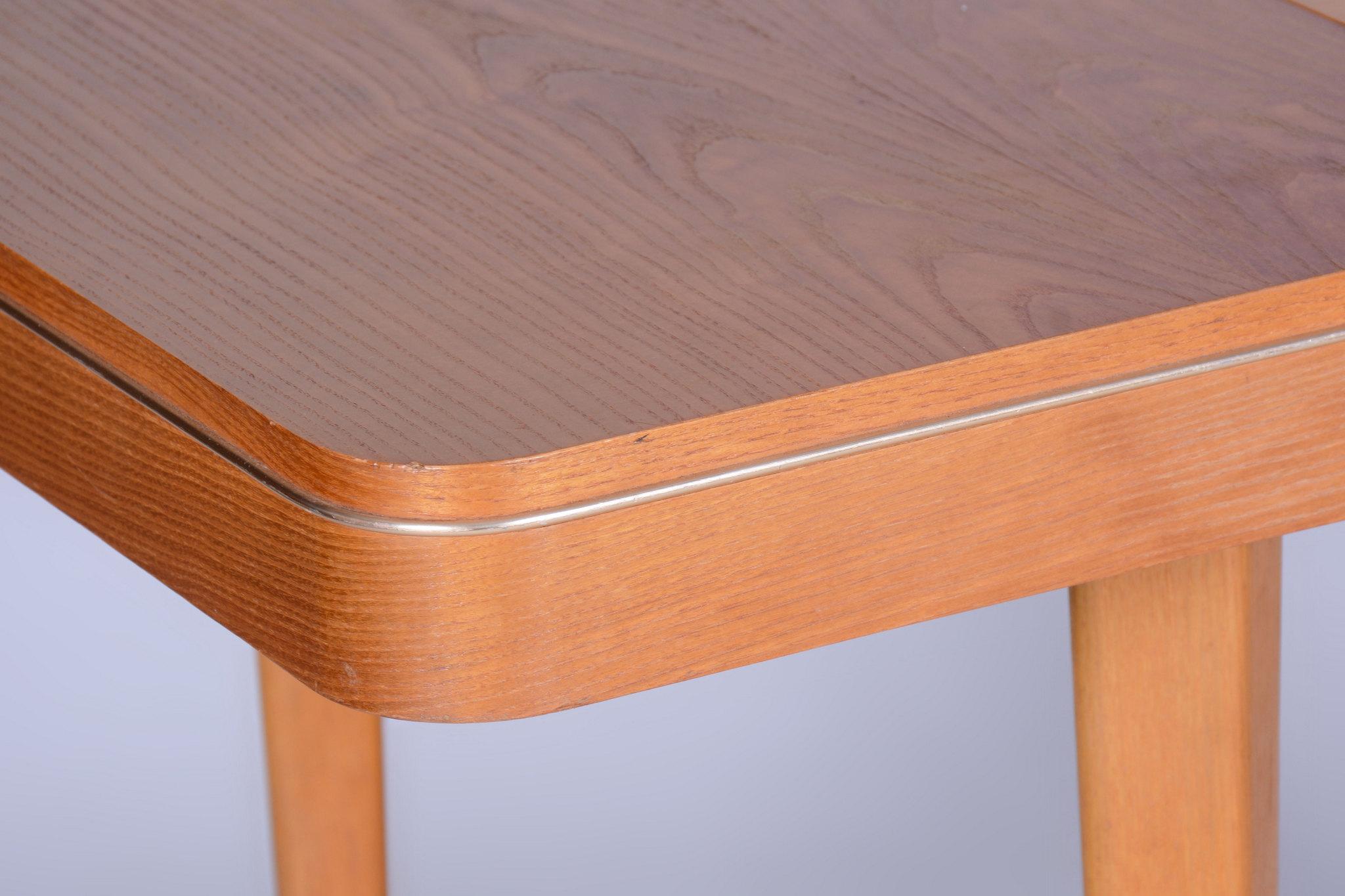 Mesa plegable original de mediados de siglo, de JITONA Sobeslav, roble, checa, años 50 en venta 3