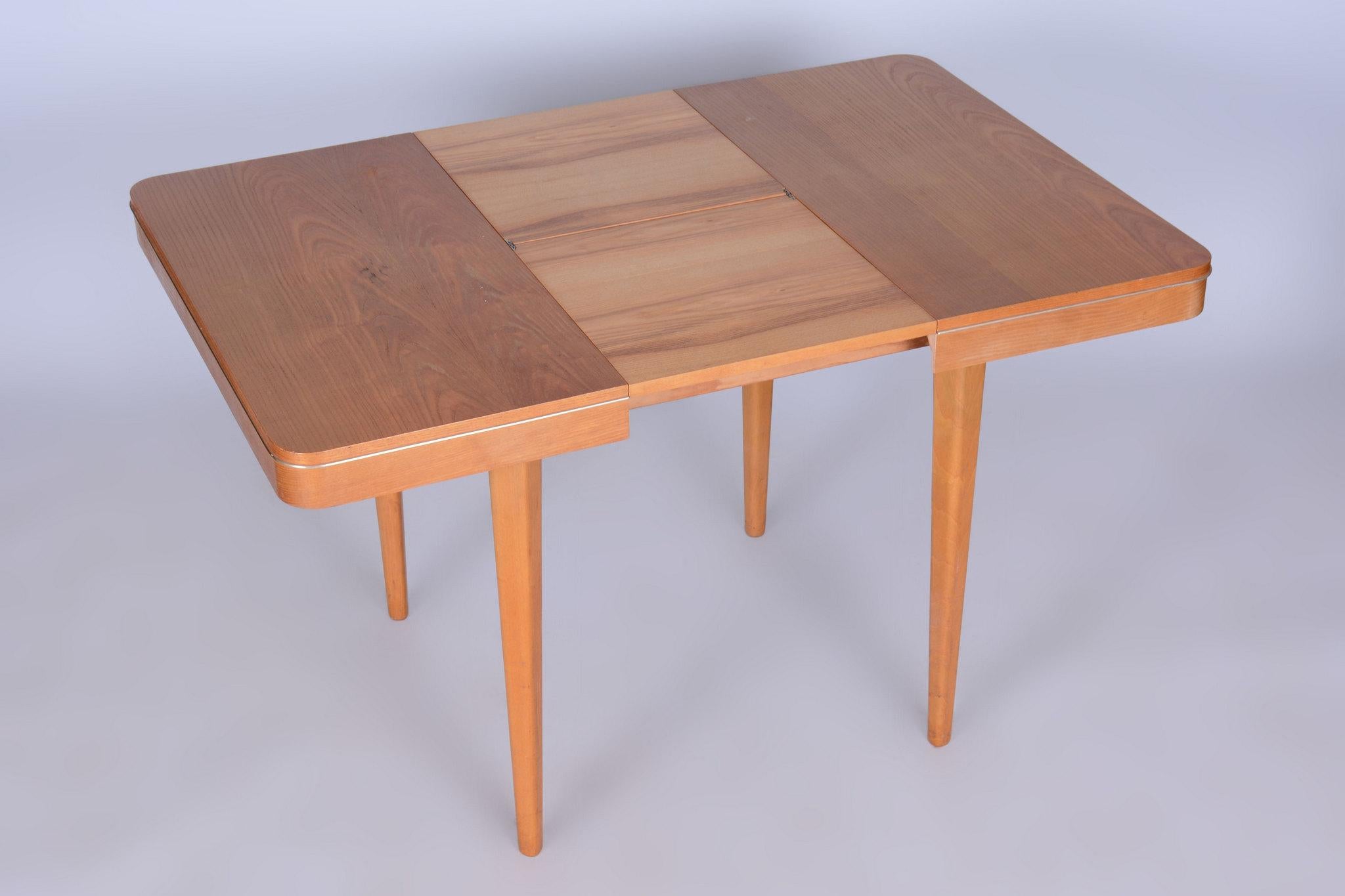 Mesa plegable original de mediados de siglo, de JITONA Sobeslav, roble, checa, años 50 en venta 5