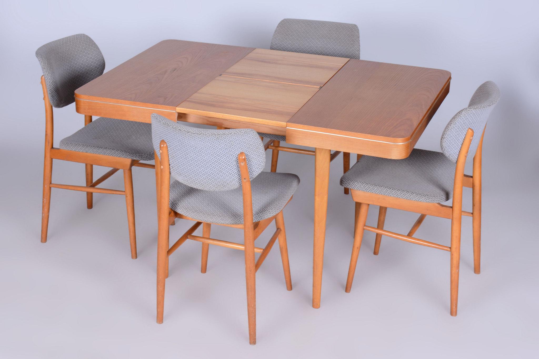 Mesa plegable original de mediados de siglo, de JITONA Sobeslav, roble, checa, años 50 en venta 10