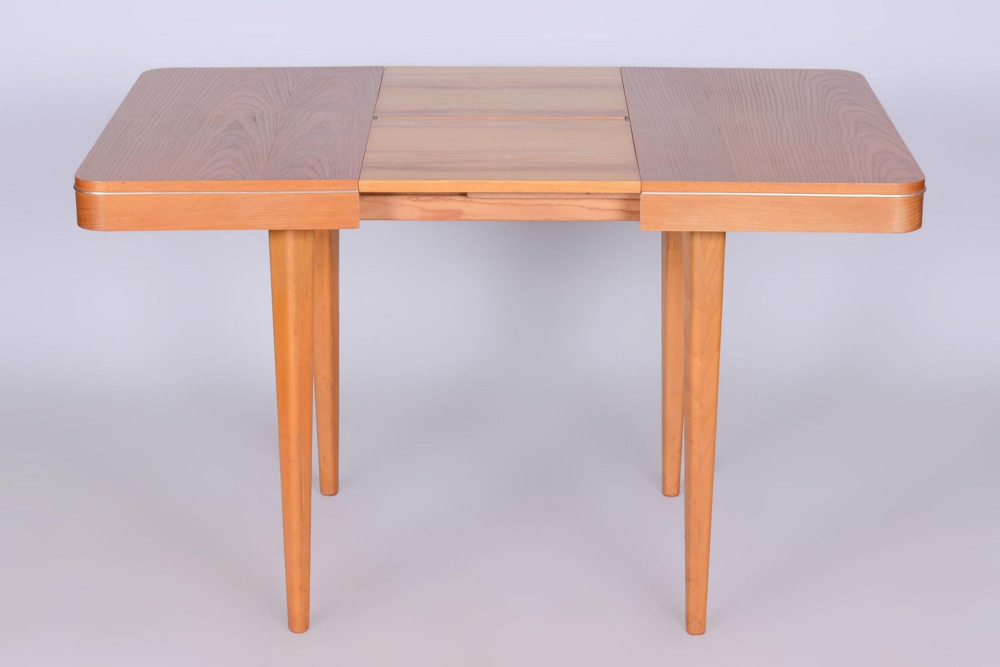Mesa plegable original de mediados de siglo, de JITONA Sobeslav, roble, checa, años 50 en venta 1