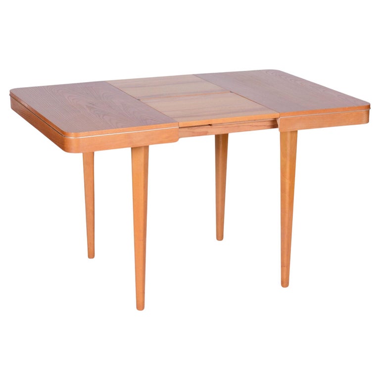 Original Mid-Century Folding Table, by JITONA Sobeslav, Oak, Czech