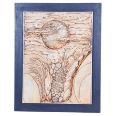 Original Mid-Century Hanging Ceramic Relief, Well Preserved, Czech, 1980s