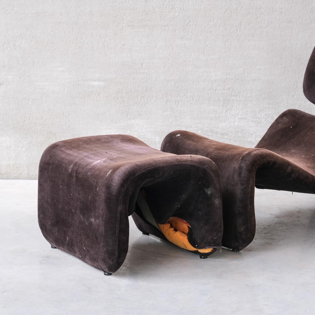 Original Mid-Century Jans Ekselius 'Etcetera' Lounge Chair with Footrest For Sale 3