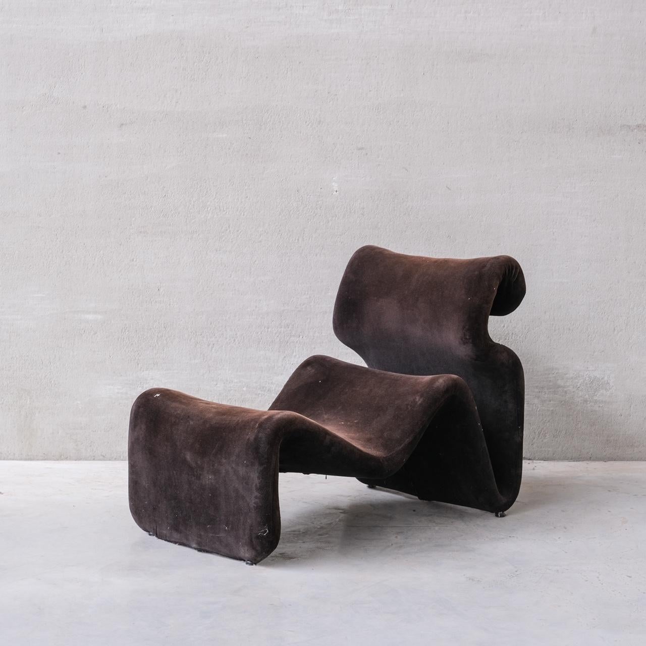 An increasingly rare longer model Etcetera lounge chair and footrest/ottoman.

Sweden, c1970s.

Designed by Jan Ekselius for JOC Sweden.

Original upholstery is very worn, so this is sold for upholstery. We can recommend upholsterer's.

Beware of