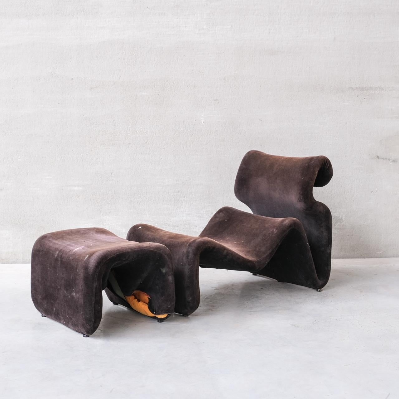 Original Mid-Century Jans Ekselius 'Etcetera' Lounge Chair with Footrest For Sale 2
