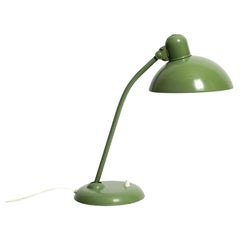 Original Mid Century Kaiser Idell metal table lamp in rare industrial green