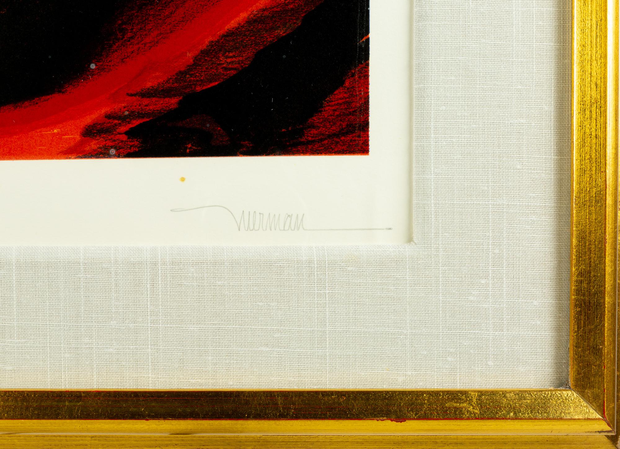 Mid-Century Modern Leonardo Nierman Mid Century Original Signed Oil on Masonite Artist Proof