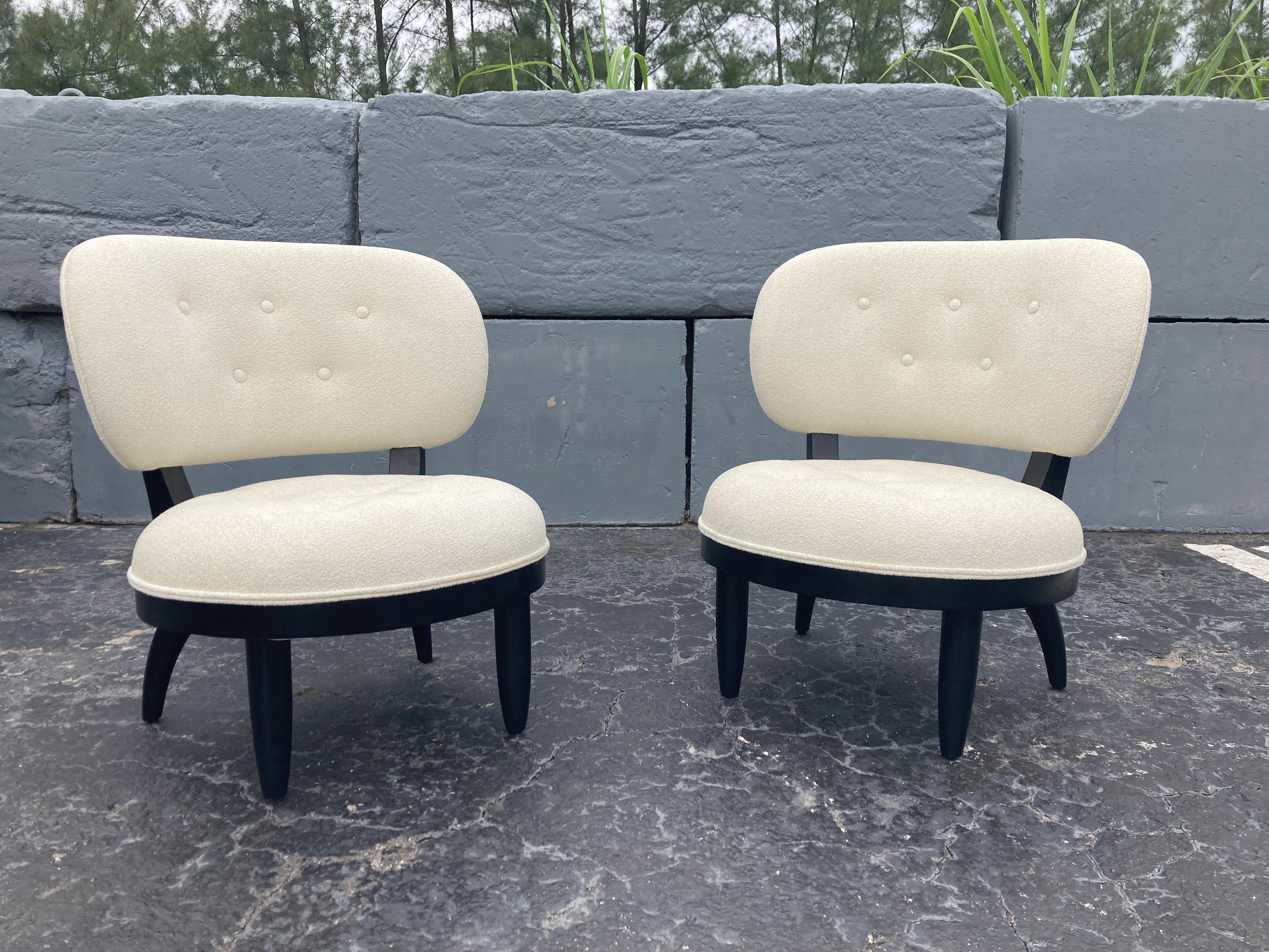 Original Mid Century Lounge Chairs, USA 1950s, Boucle Fabric 4