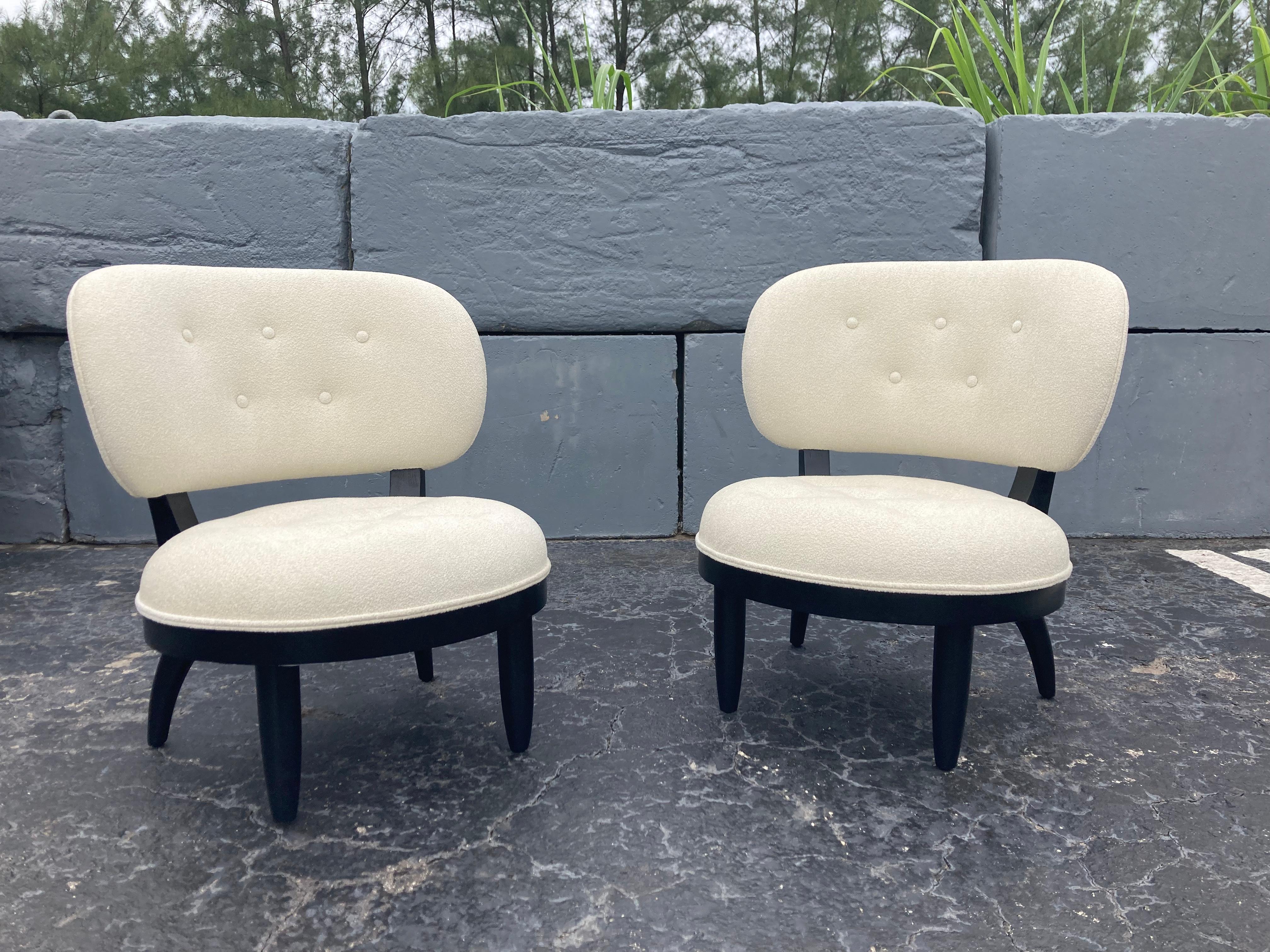 Original Mid Century Lounge Chairs, USA 1950s, Boucle Fabric 6