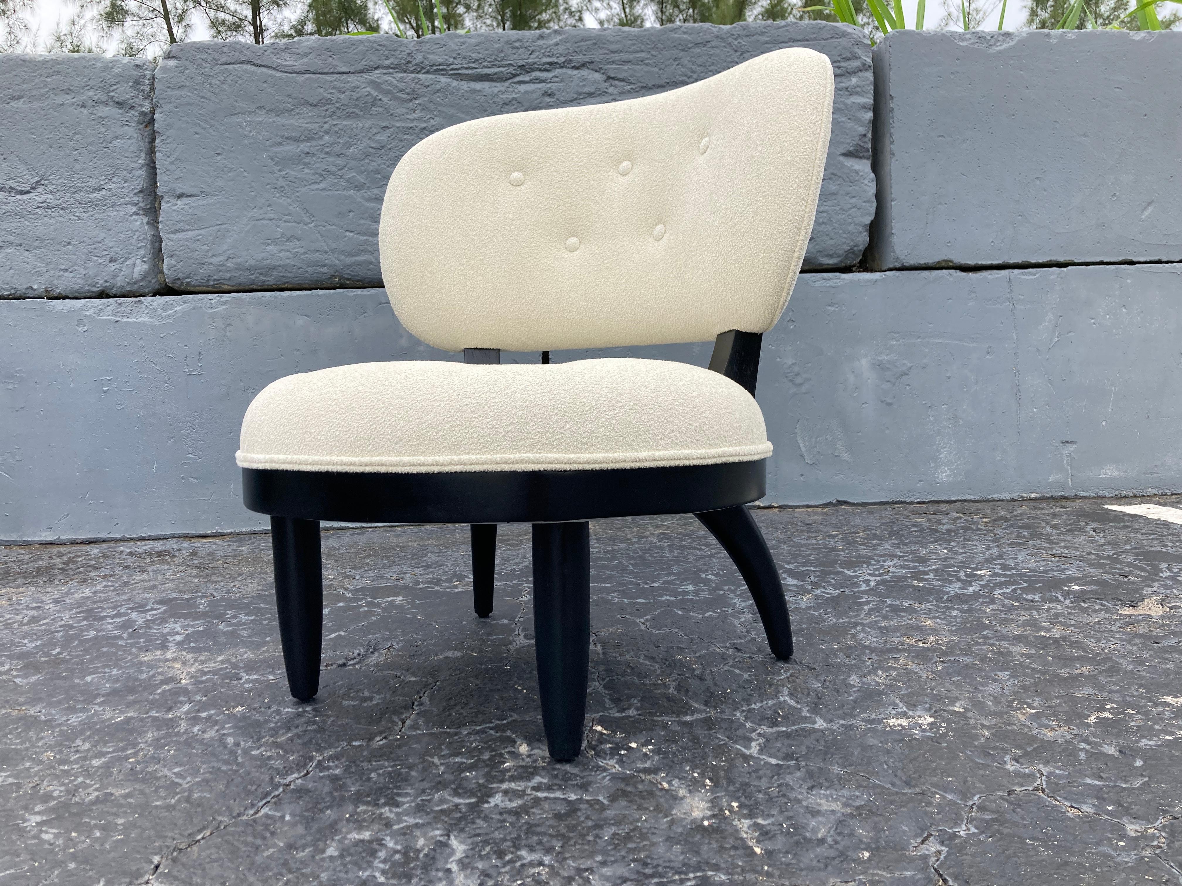 Original Mid Century Lounge Chairs, USA 1950s, Boucle Fabric 7