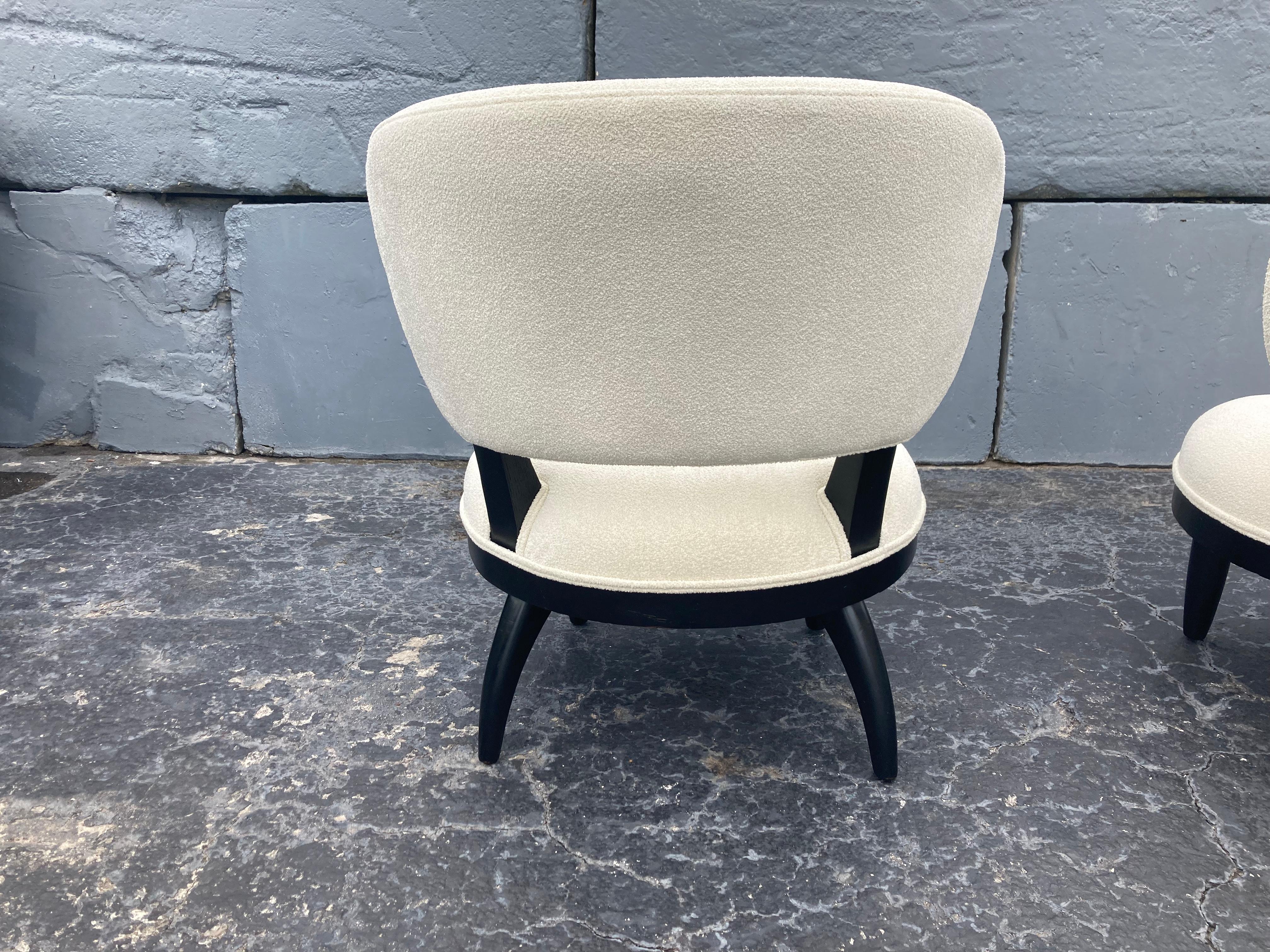 American Original Mid Century Lounge Chairs, USA 1950s, Boucle Fabric