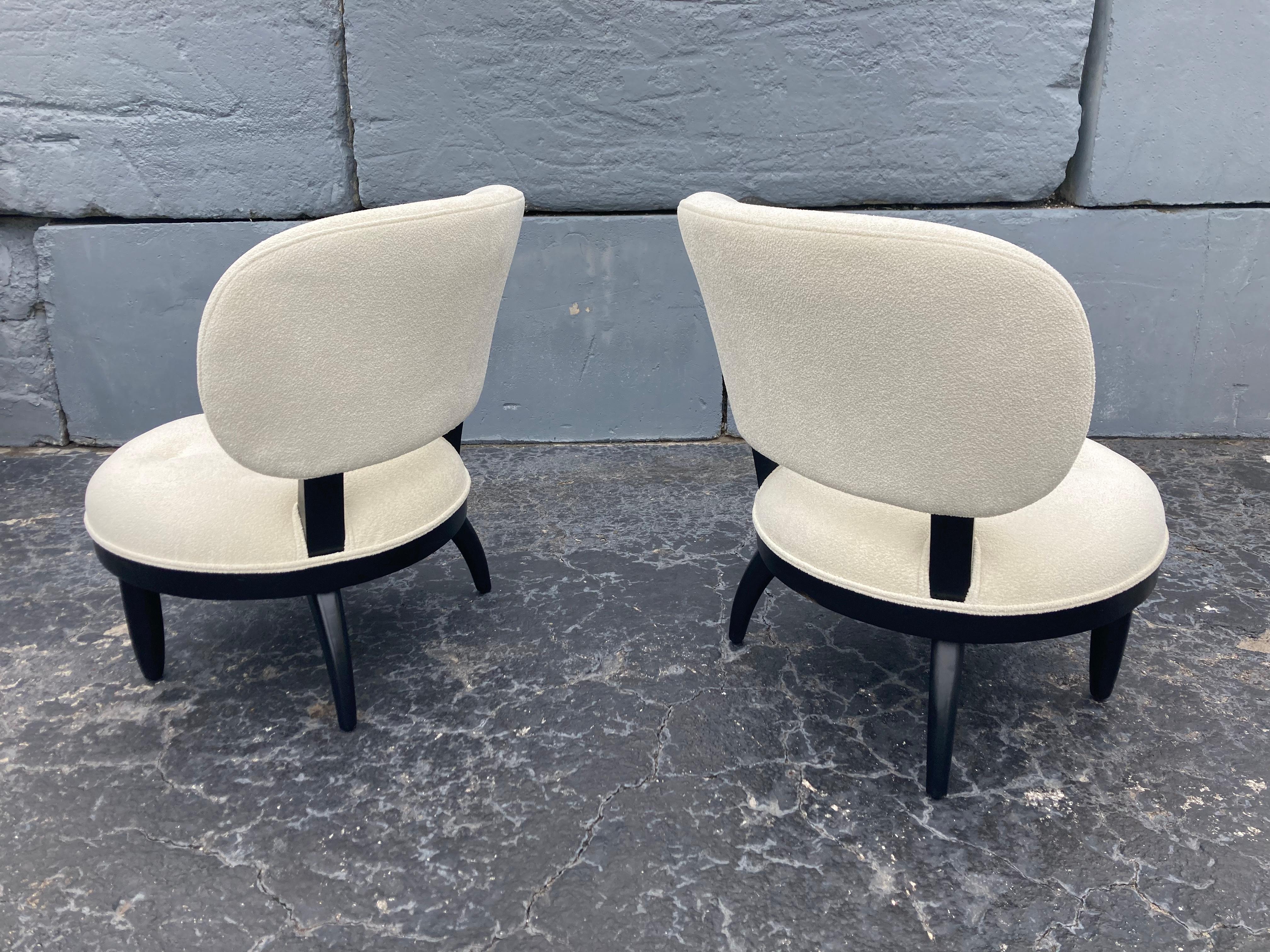 Original Mid Century Lounge Chairs, USA 1950s, Boucle Fabric In Good Condition In Miami, FL