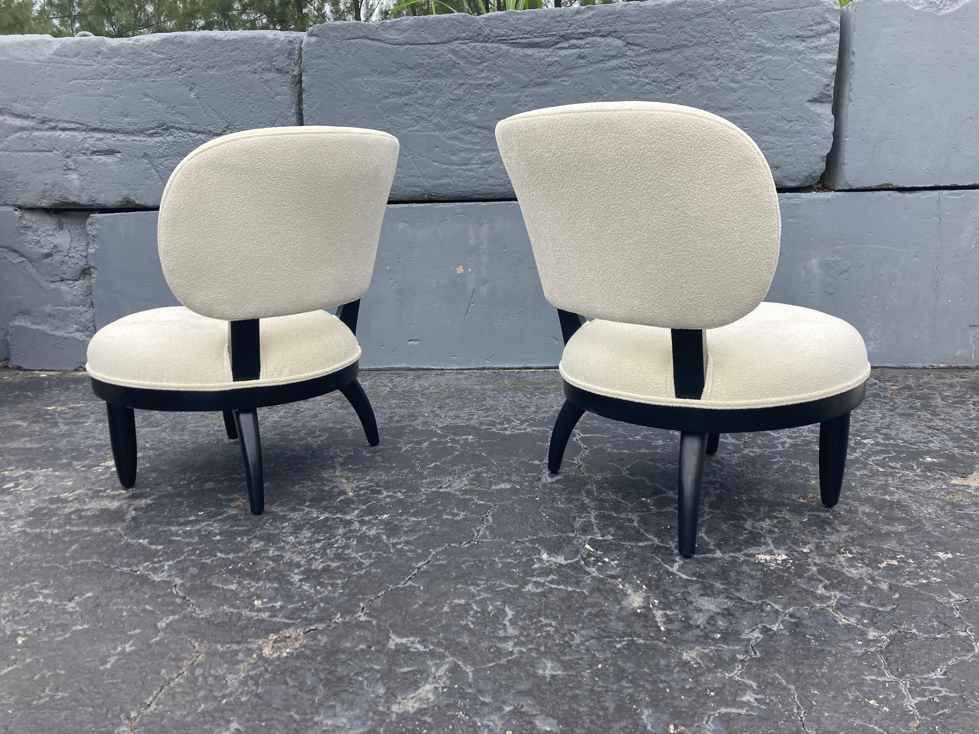 Mid-20th Century Original Mid Century Lounge Chairs, USA 1950s, Boucle Fabric