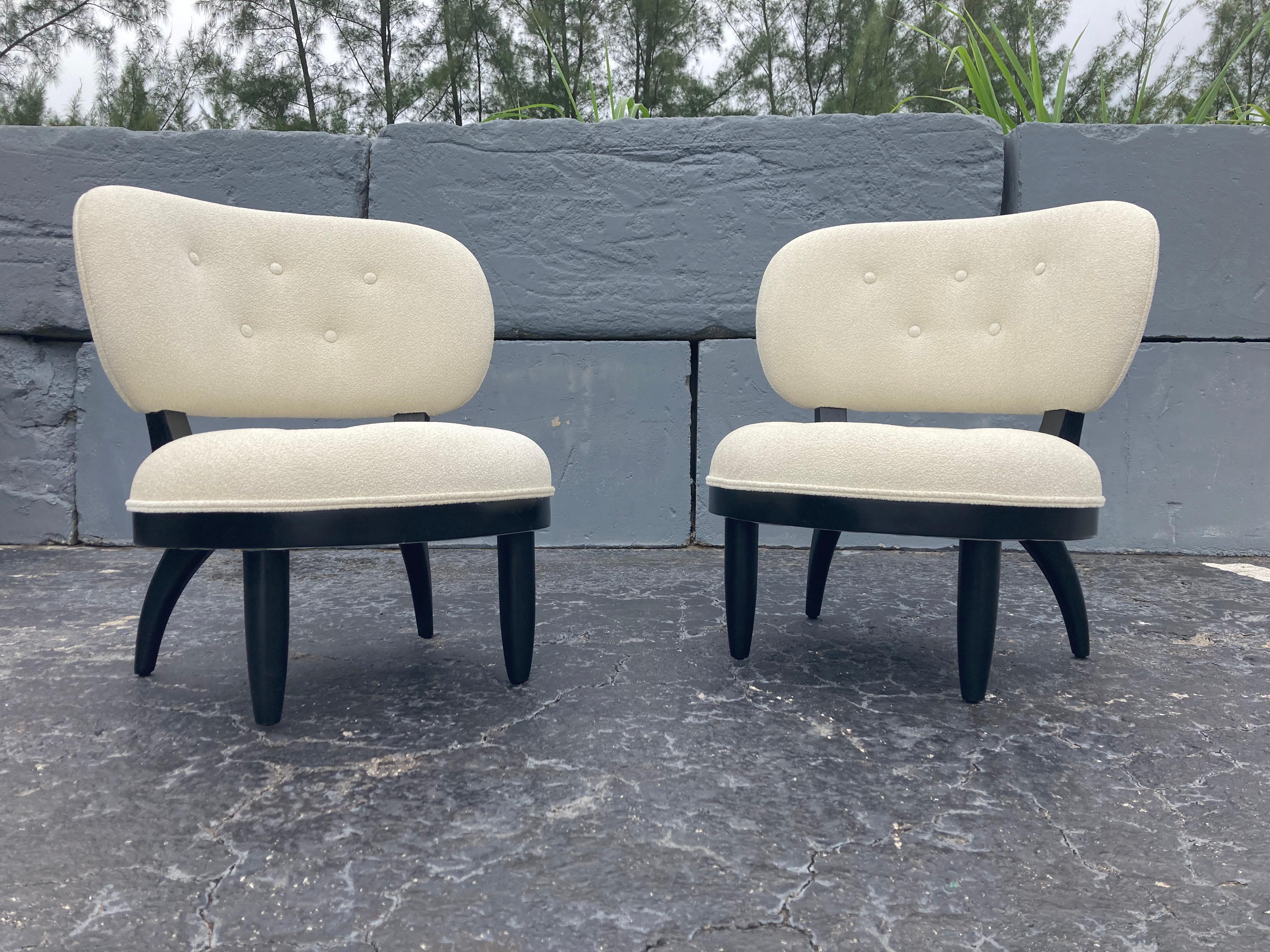 Original Mid Century Lounge Chairs, USA 1950s, Boucle Fabric 3