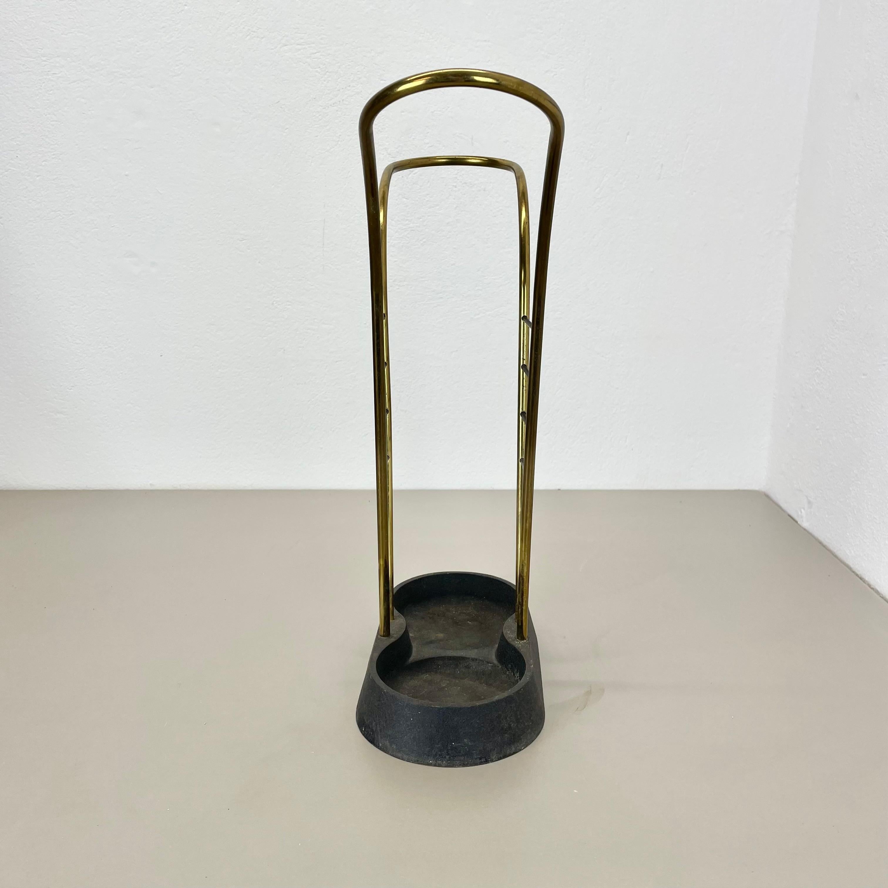 Original Mid-Century Metal Brass Modernist Bauhaus Umbrella Stand Germany, 1950s For Sale 6