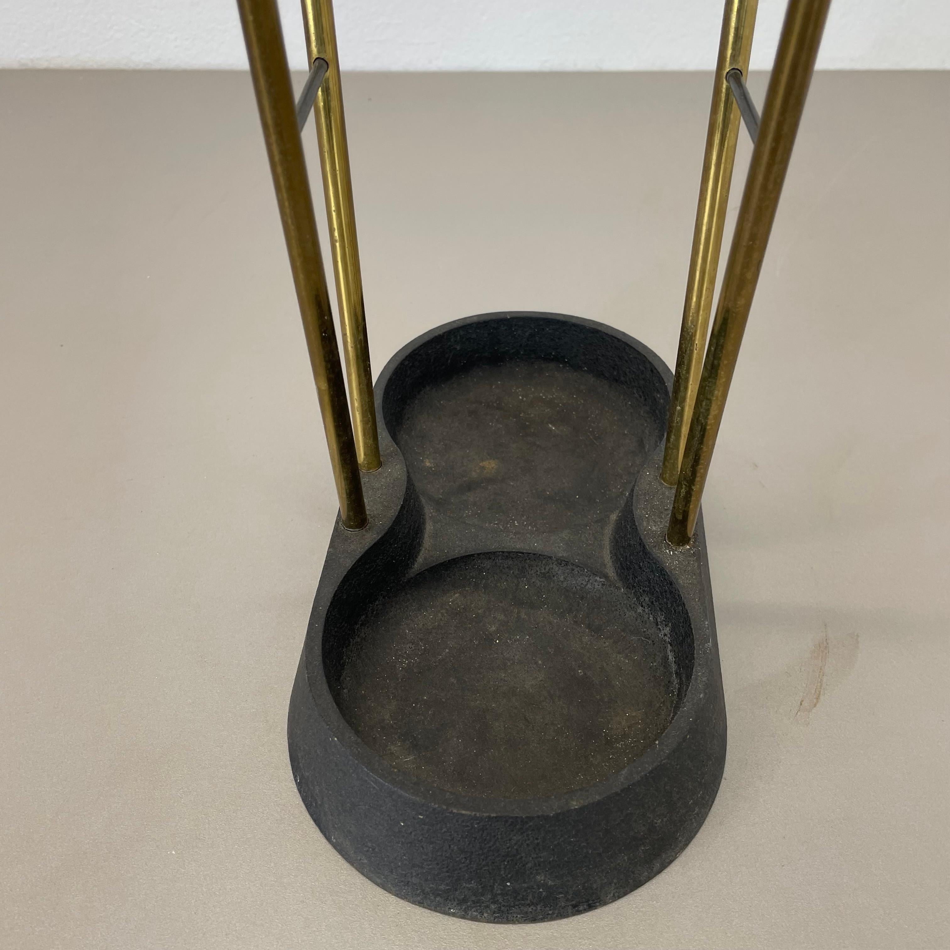 Original Mid-Century Metal Brass Modernist Bauhaus Umbrella Stand Germany, 1950s For Sale 7