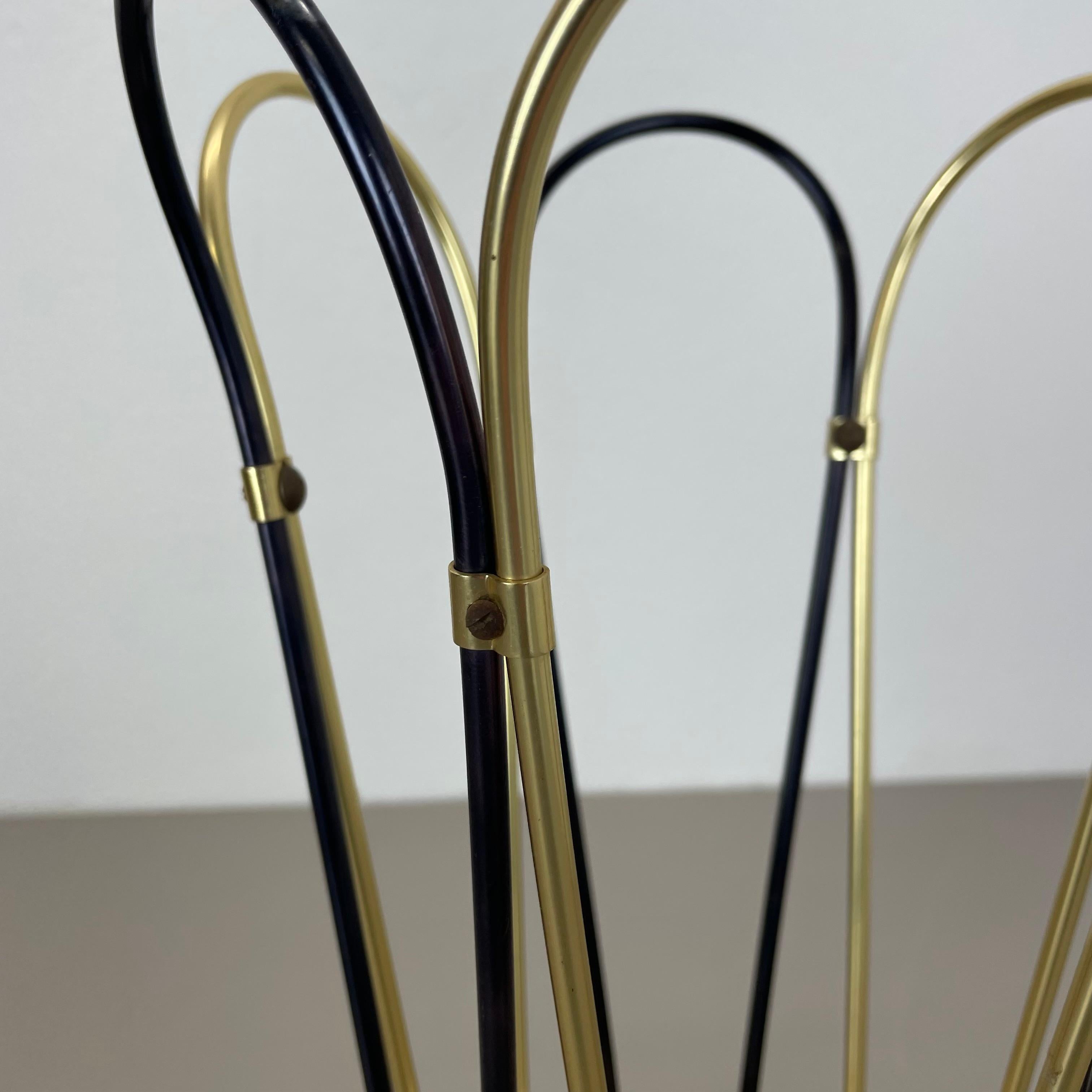 Métal Original Mid-Century Metal Brass Modernist Bauhaus Umbrella Stand Germany, 1950s en vente