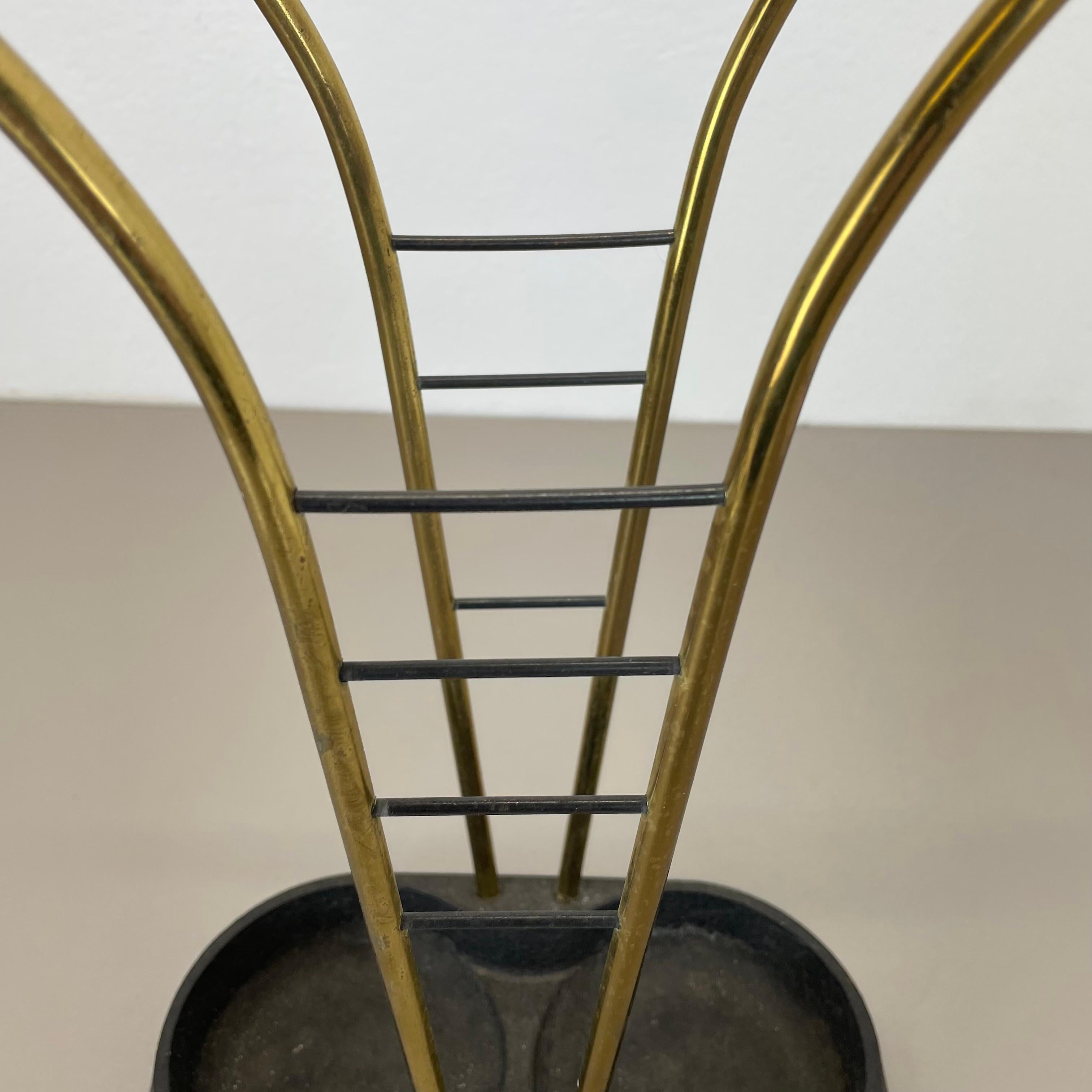 Original Mid-Century Metal Brass Modernist Bauhaus Umbrella Stand Germany, 1950s For Sale 2