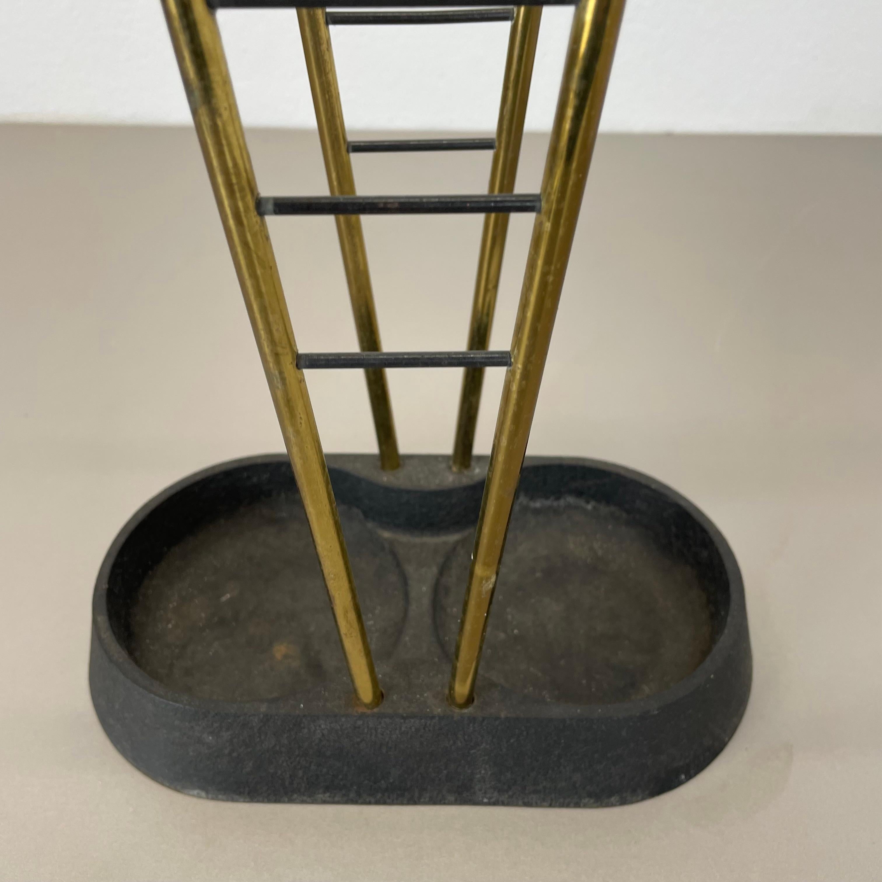 Original Mid-Century Metal Brass Modernist Bauhaus Umbrella Stand Germany, 1950s For Sale 3