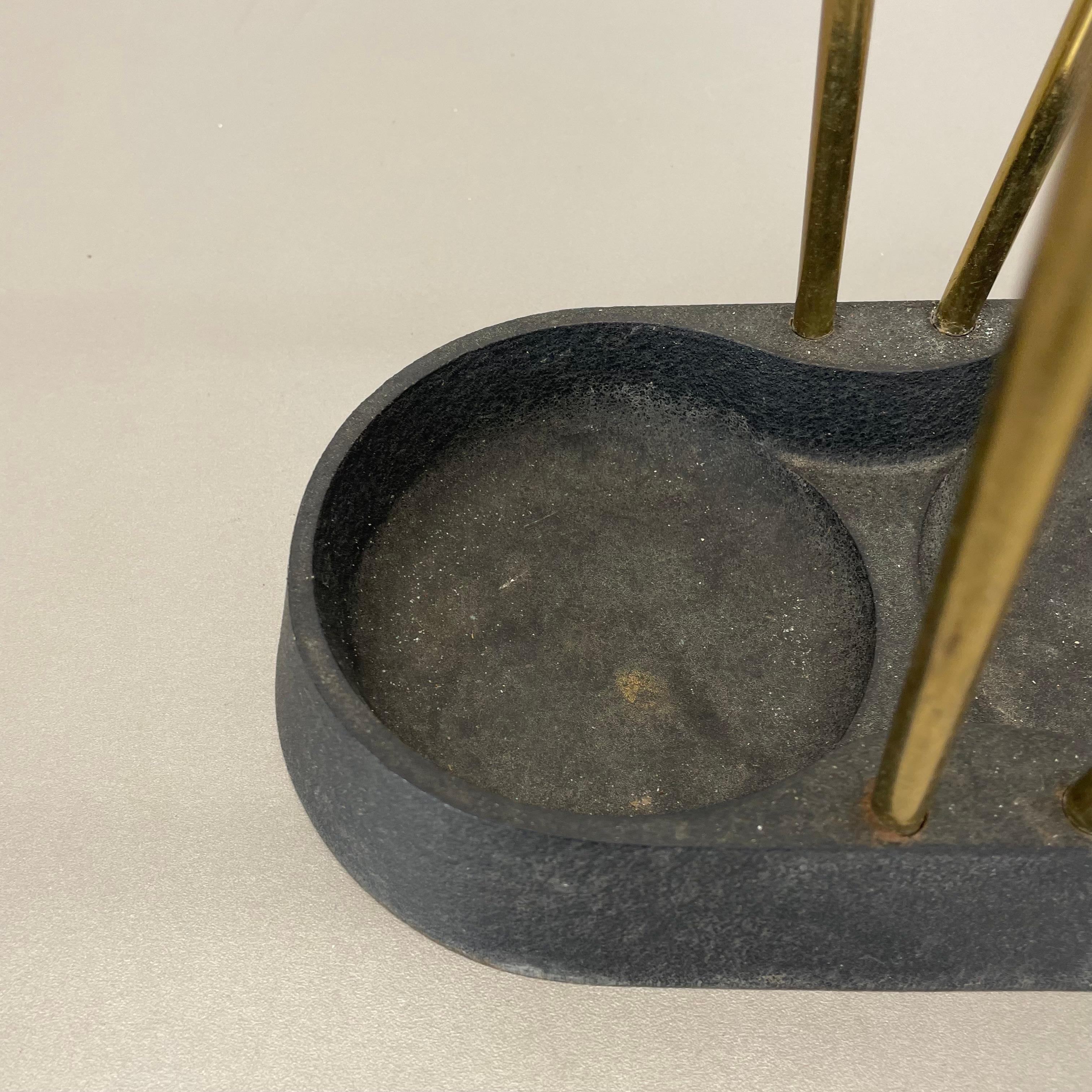 Original Mid-Century Metal Brass Modernist Bauhaus Umbrella Stand Germany, 1950s For Sale 4
